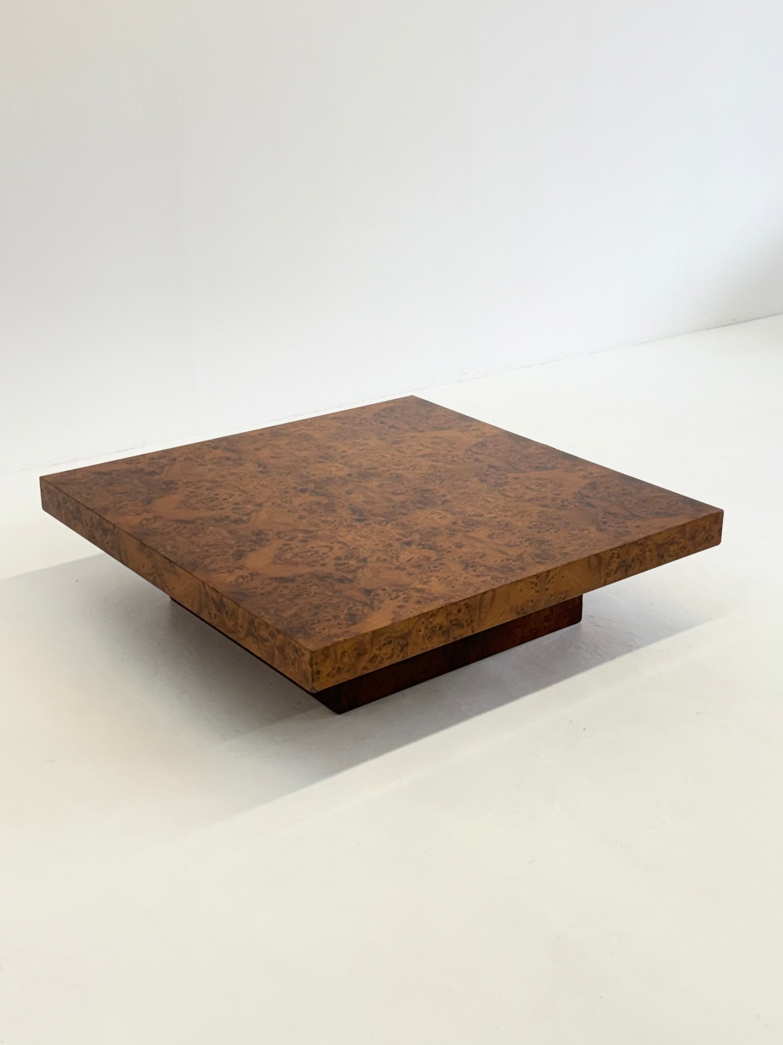XL Square Coffee Table by Turri made of burl wood — alternate view