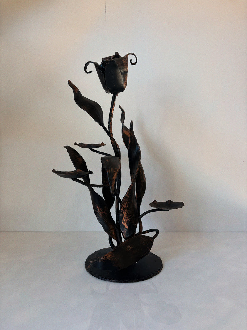 Folk Art Metal Tulip Candleholder, Poland — in context