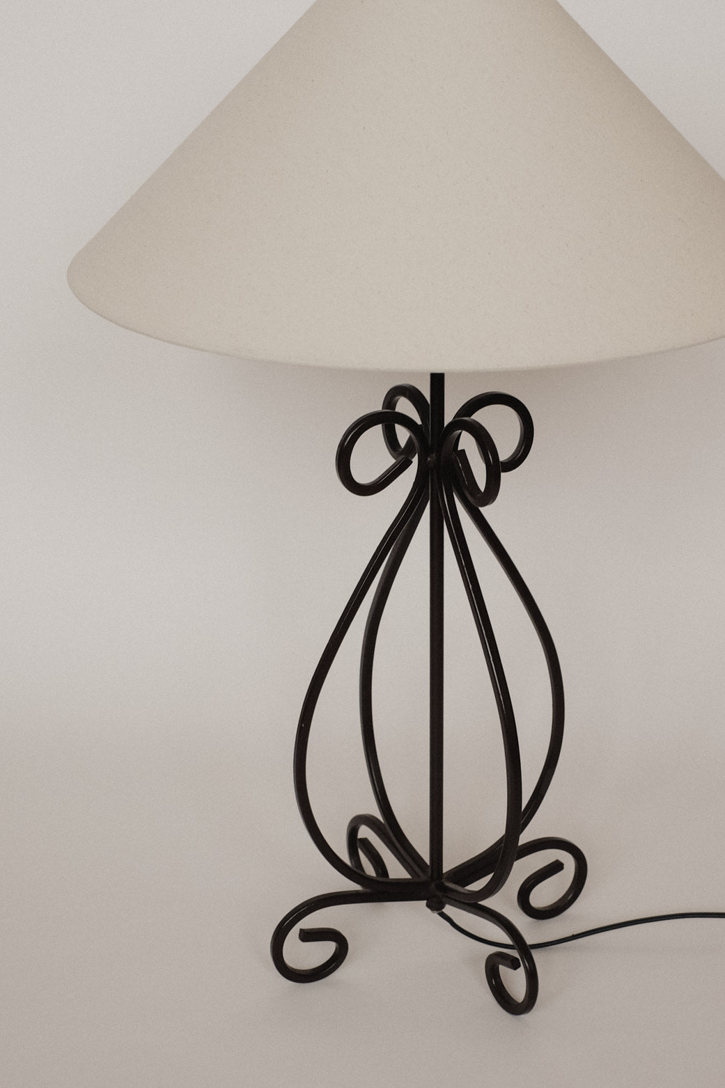Large Elegant Scrollwork Metal Table Lamp — in context