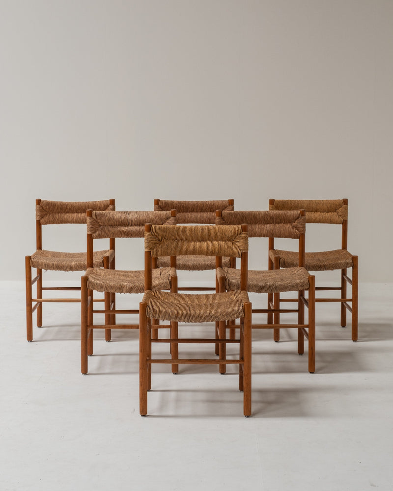 Set of 6 Charlotte Perriand Dordogne Chairs by Paulette in 't Stad | The Oblist