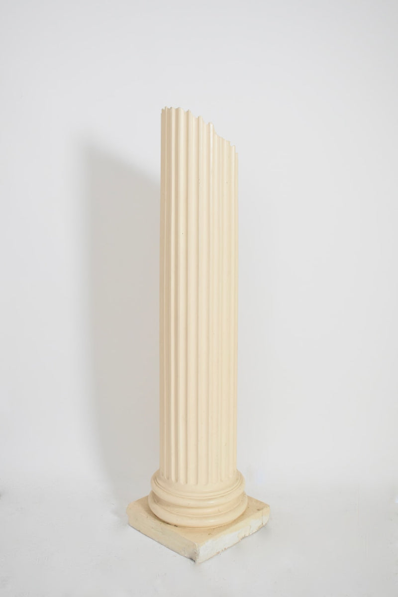 Plaster Column Floor Lamp, 1970s. — close-up of textured plaster surface