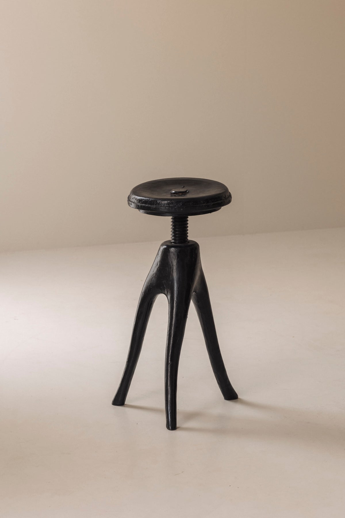Danish Organic Tripod Stool with Adjustable Seat, Early 20th Century — in context