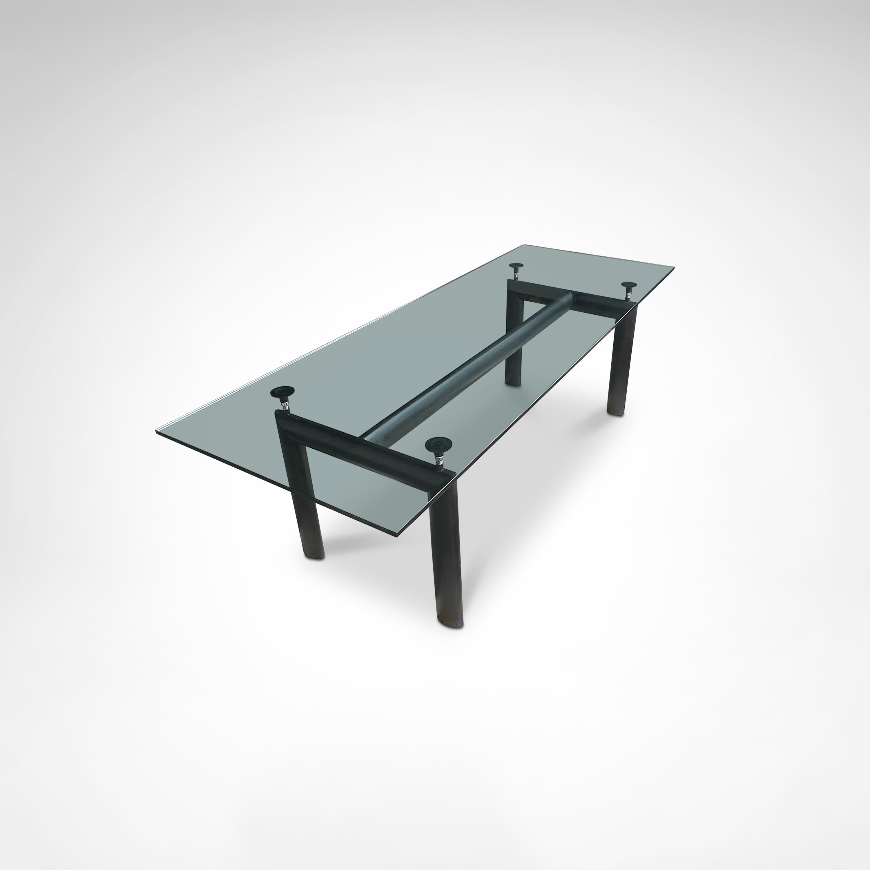 Dining Table LC6 glass and metal dining table | The Oblist