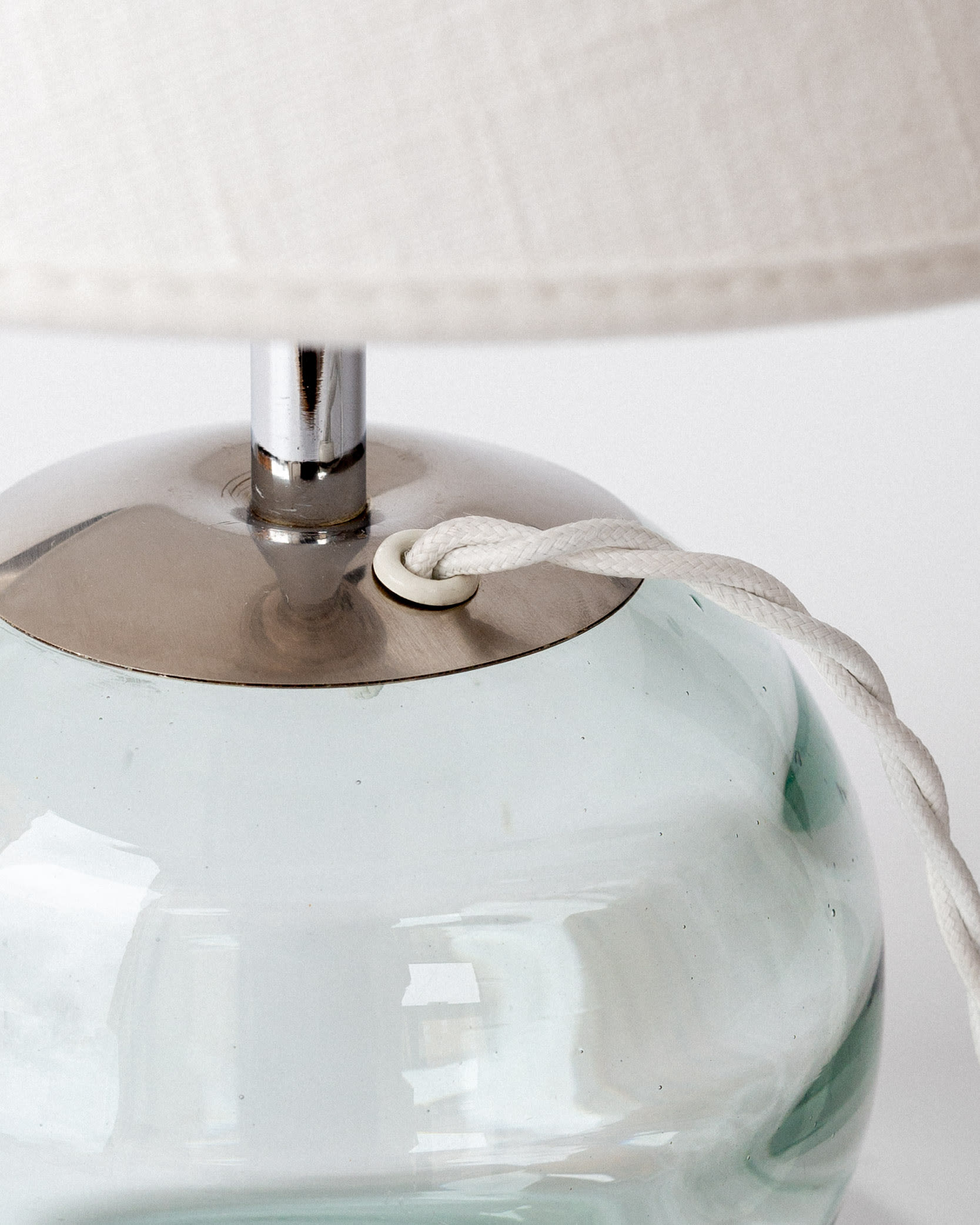 Modernist Glass Table Lamp, Sweden, 1940s — side angle