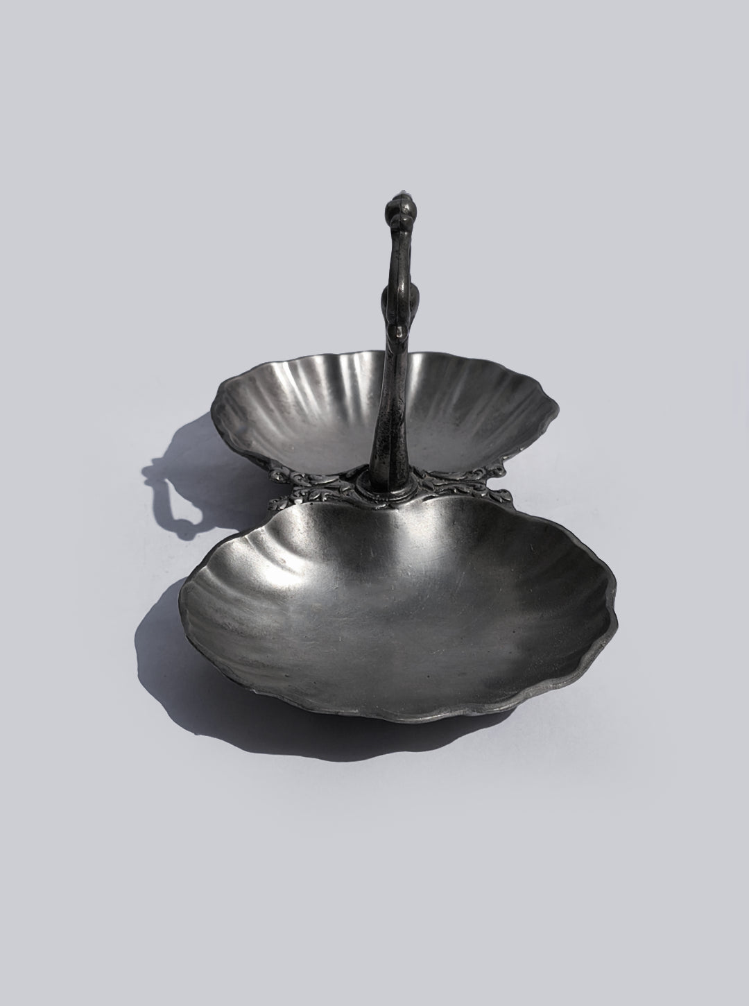 Pewter Shell Double Tray — detail view