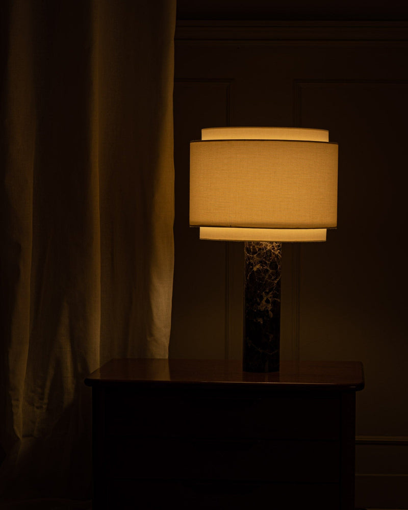 'Pipo Duoble' Table Lamp in Brown Marble — detail view