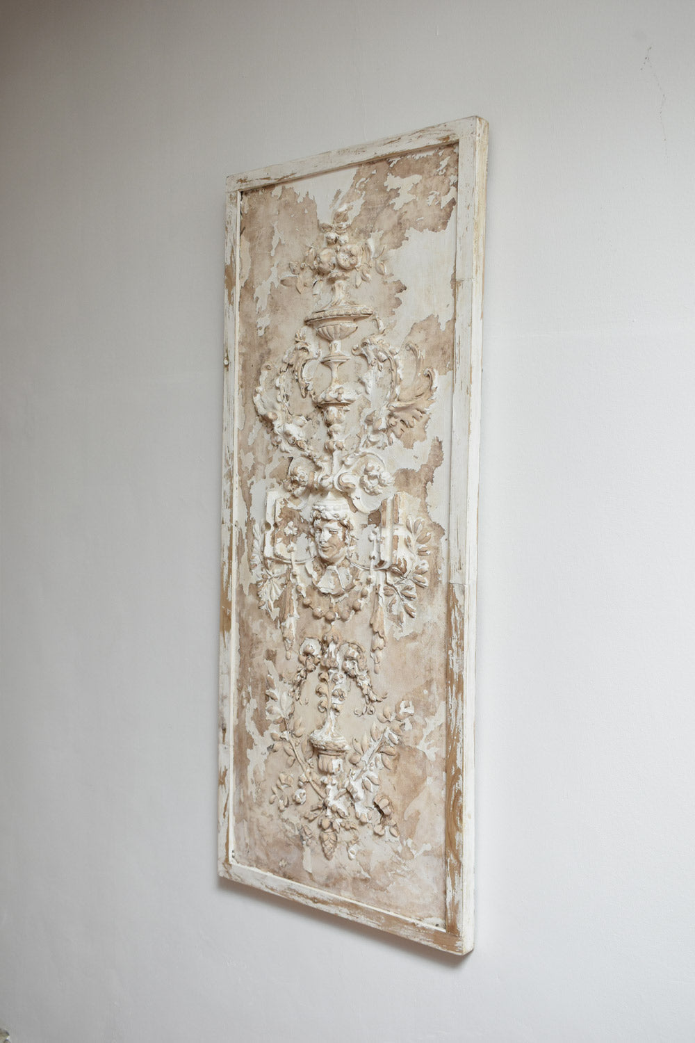 Plaster Stucco and Plaster Low Relief, XIXth c. — side angle against white wall