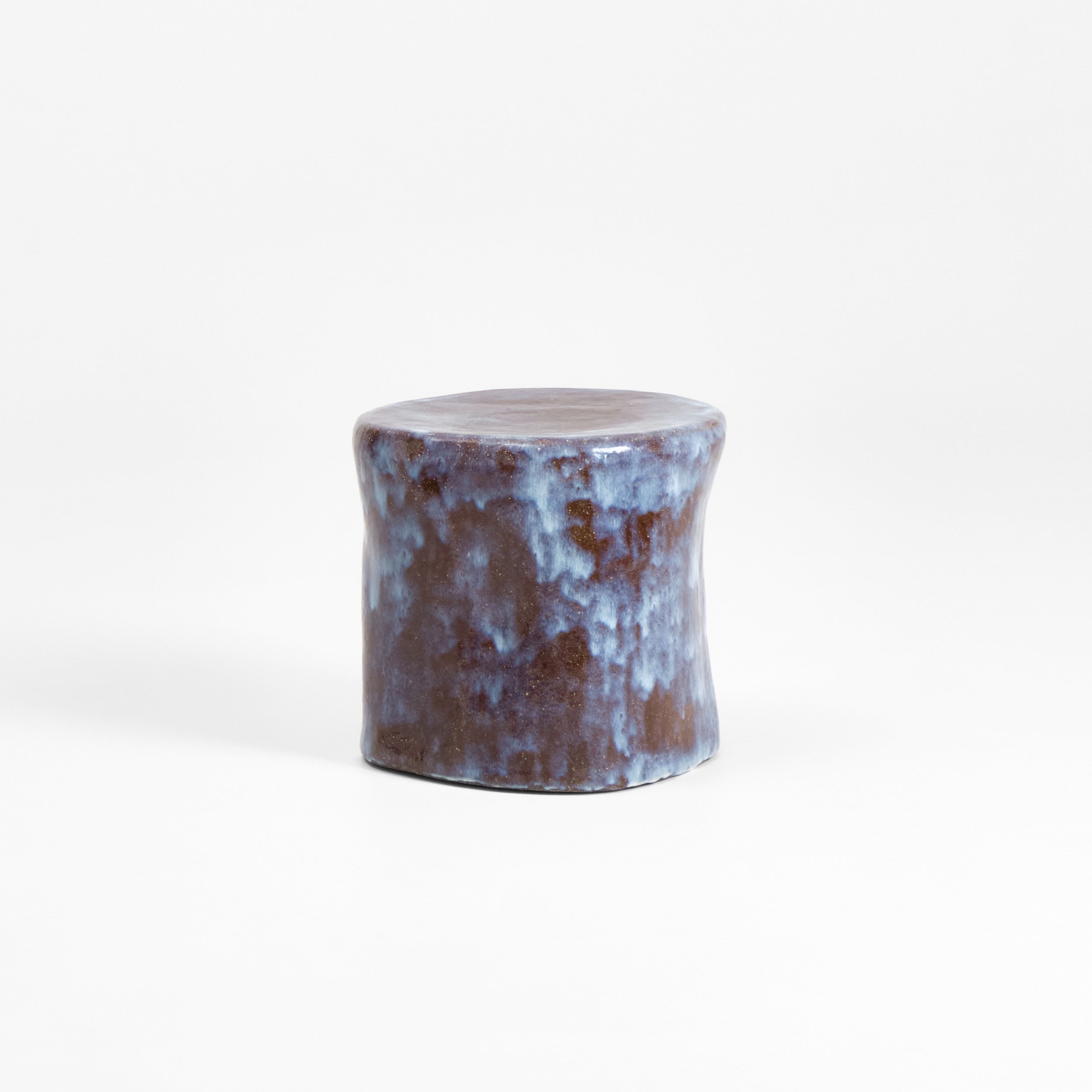 Small Ceramic Side Table by Project 213A | The Oblist — handcrafted blue glaze finish