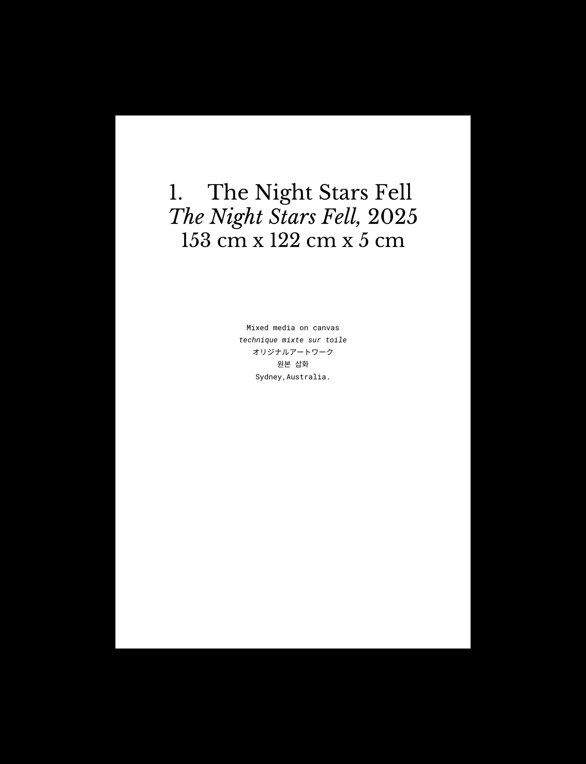 « The Night Stars Fell », Œuvre Originale
