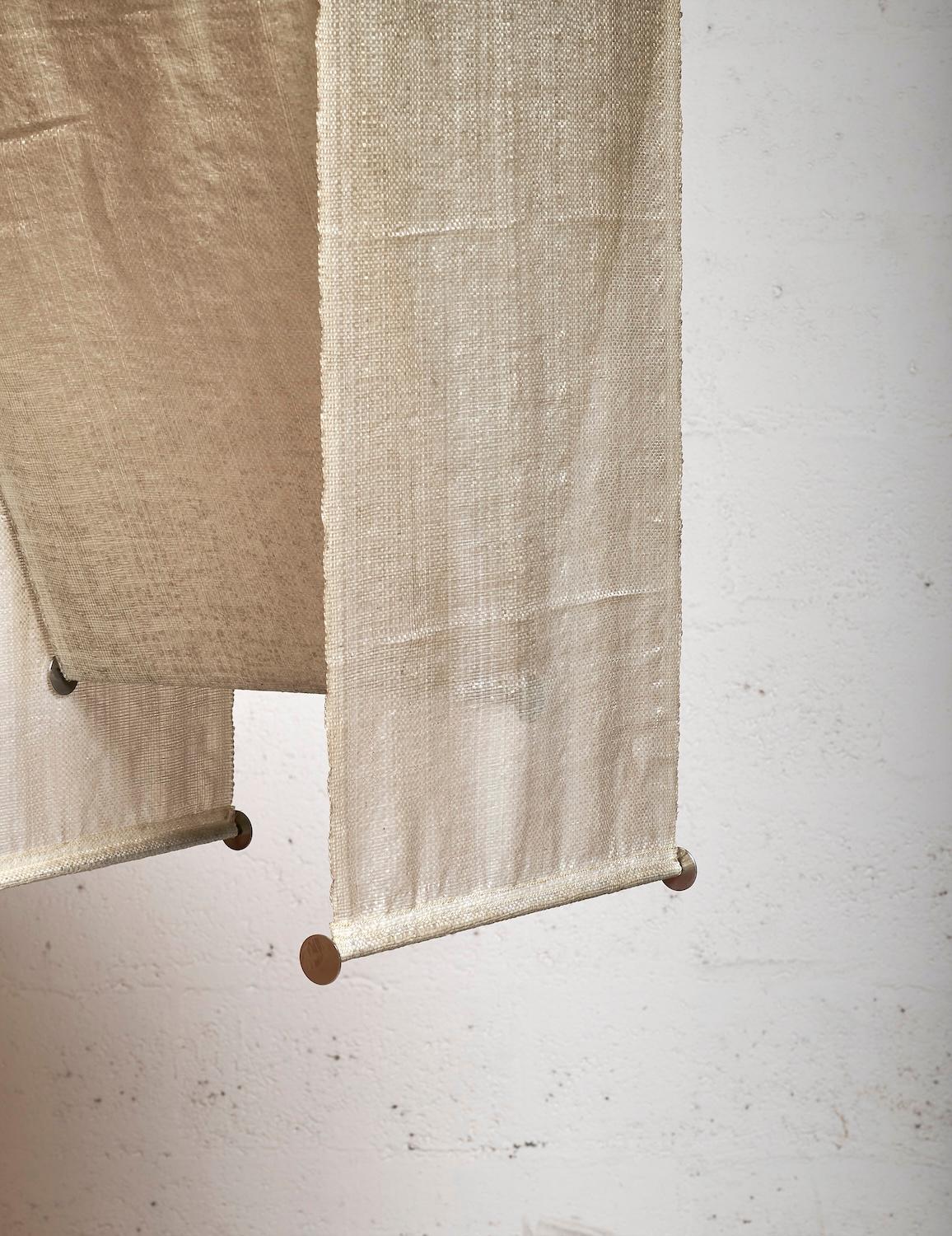 Teli Pendant in Fabric and Metal — side angle