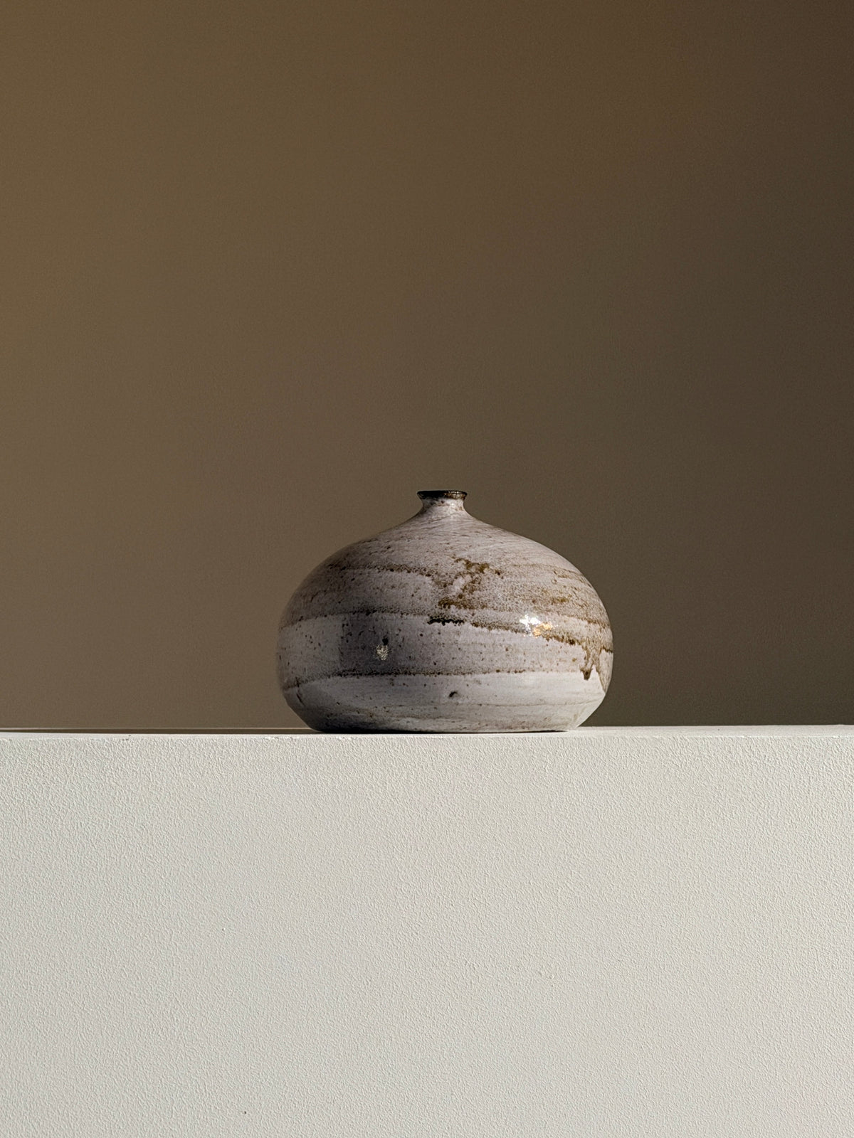 Small stoneware vase, France, 1960 — side angle