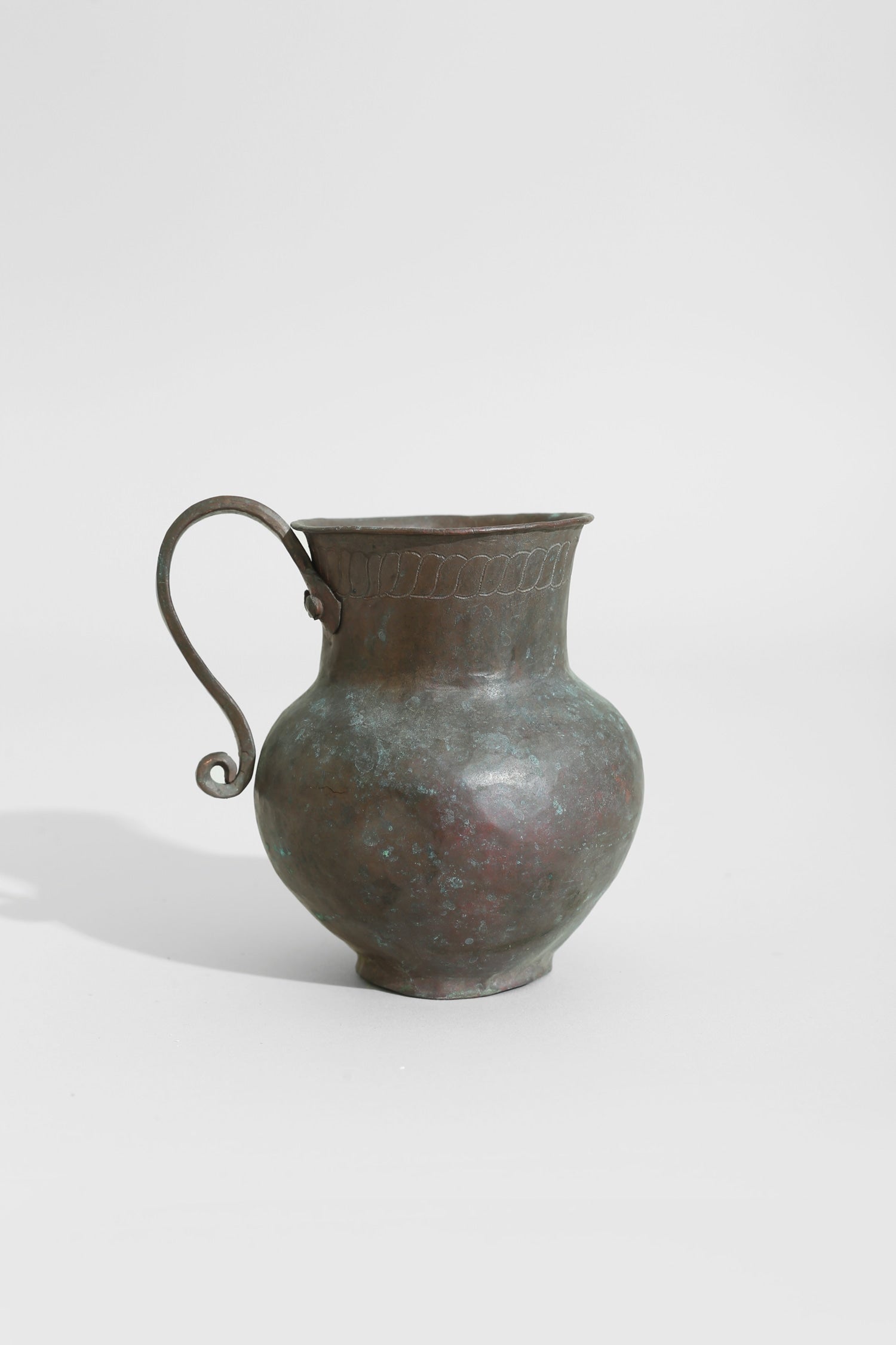 Copper Folk Pitcher — close-up