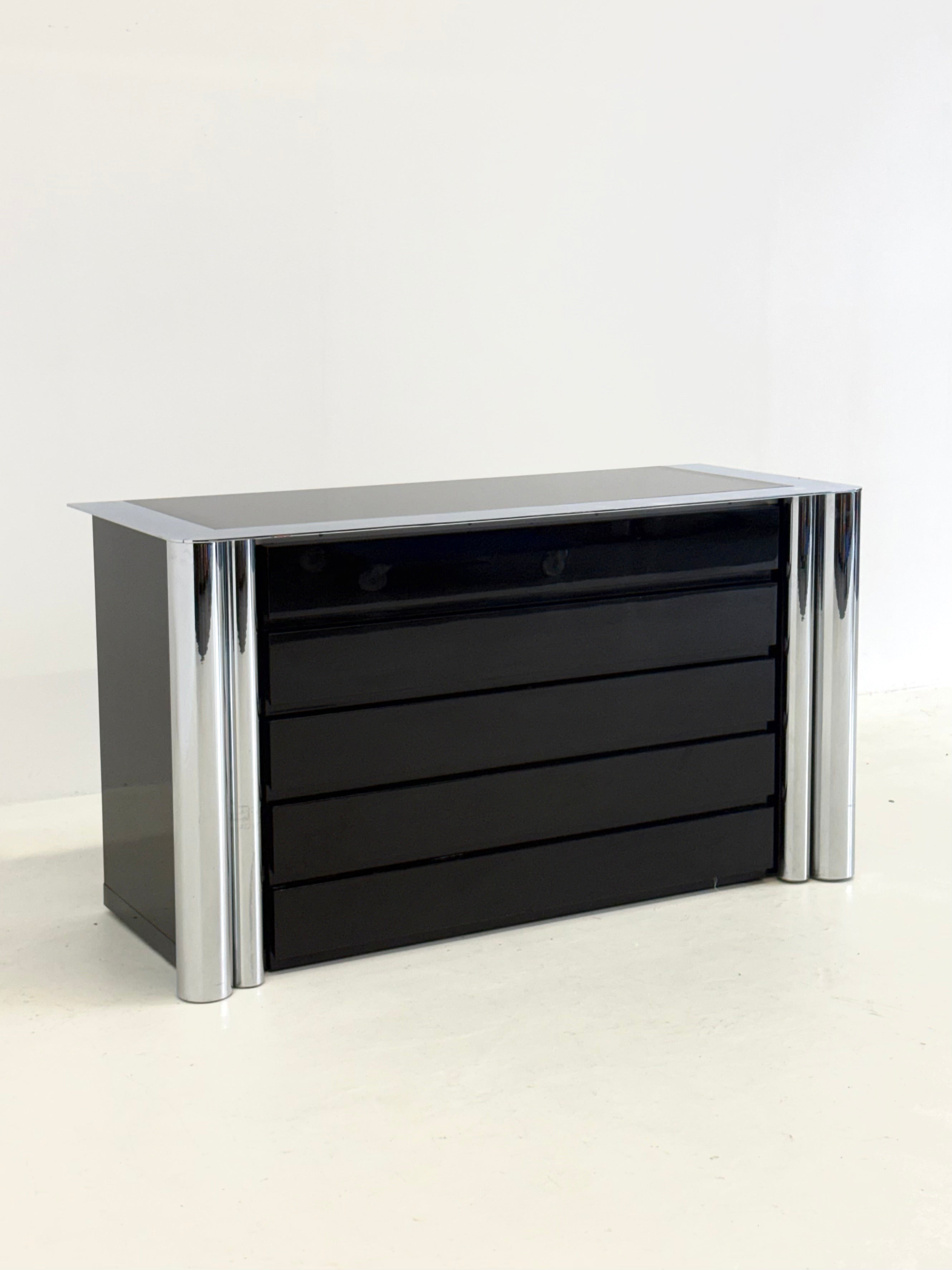 Black sideboard by Antonello Mosca for Cinova — side angle