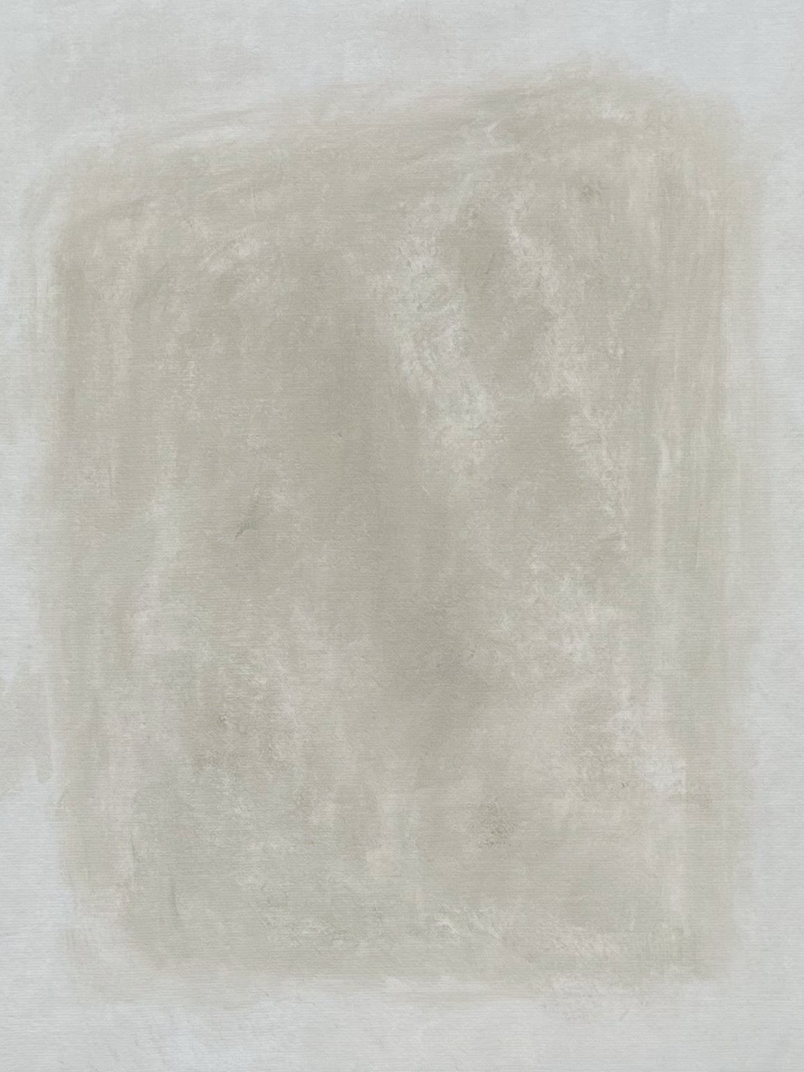 Oil Painting, Clouds (2025) — side angle showing soft gray tones