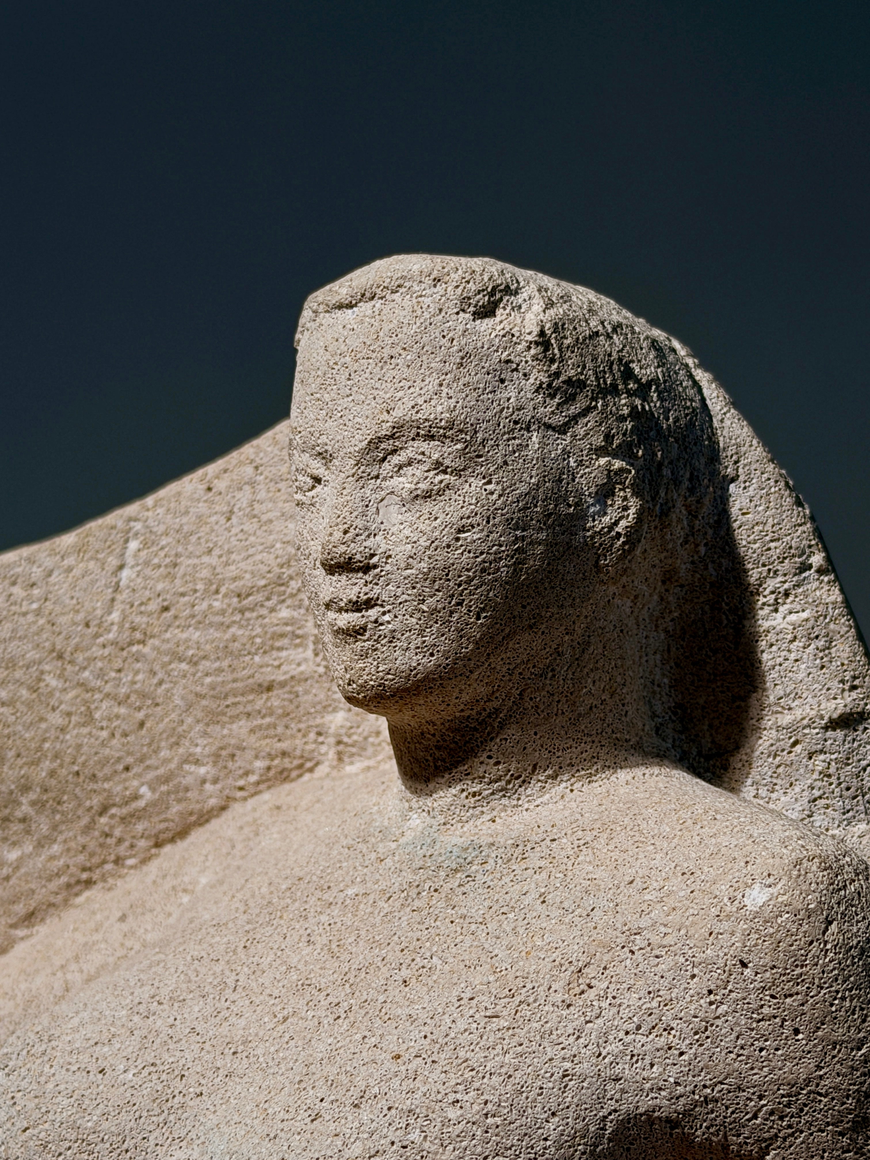 Exceptional female stone sculpture, France, circa 1920-1930.  — lifestyle setting