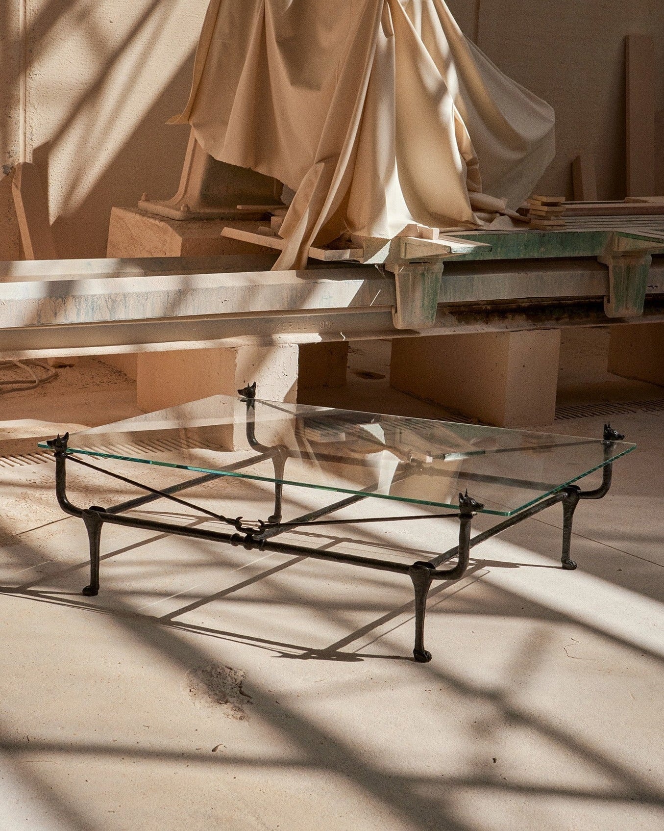 Loyal Bronze Dog Coffee Table