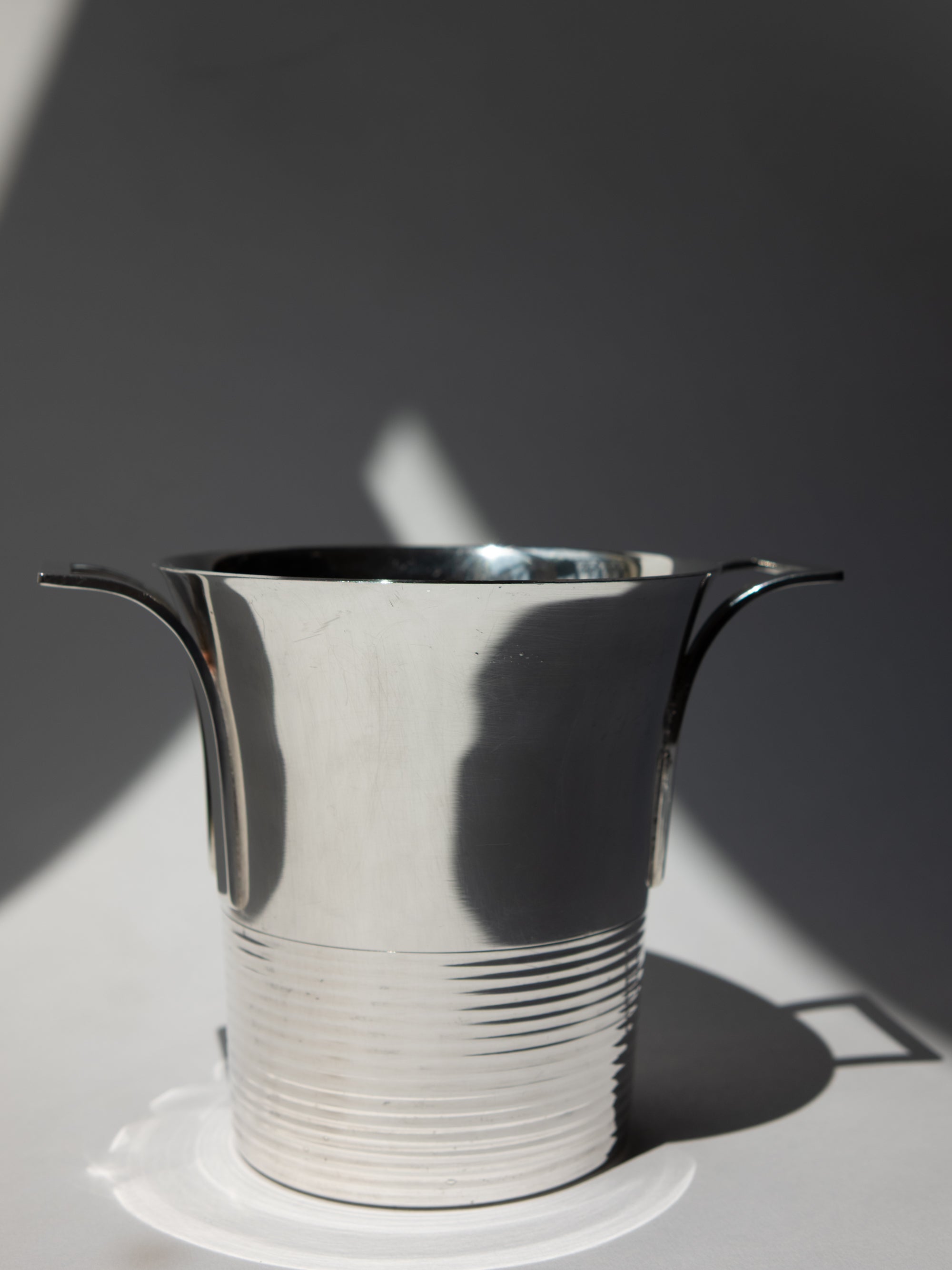 French Art Deco Silver-Plated Small Wine Cooler / Ice Bucket by Deschamps Frères c. 1930s by Trove Paris