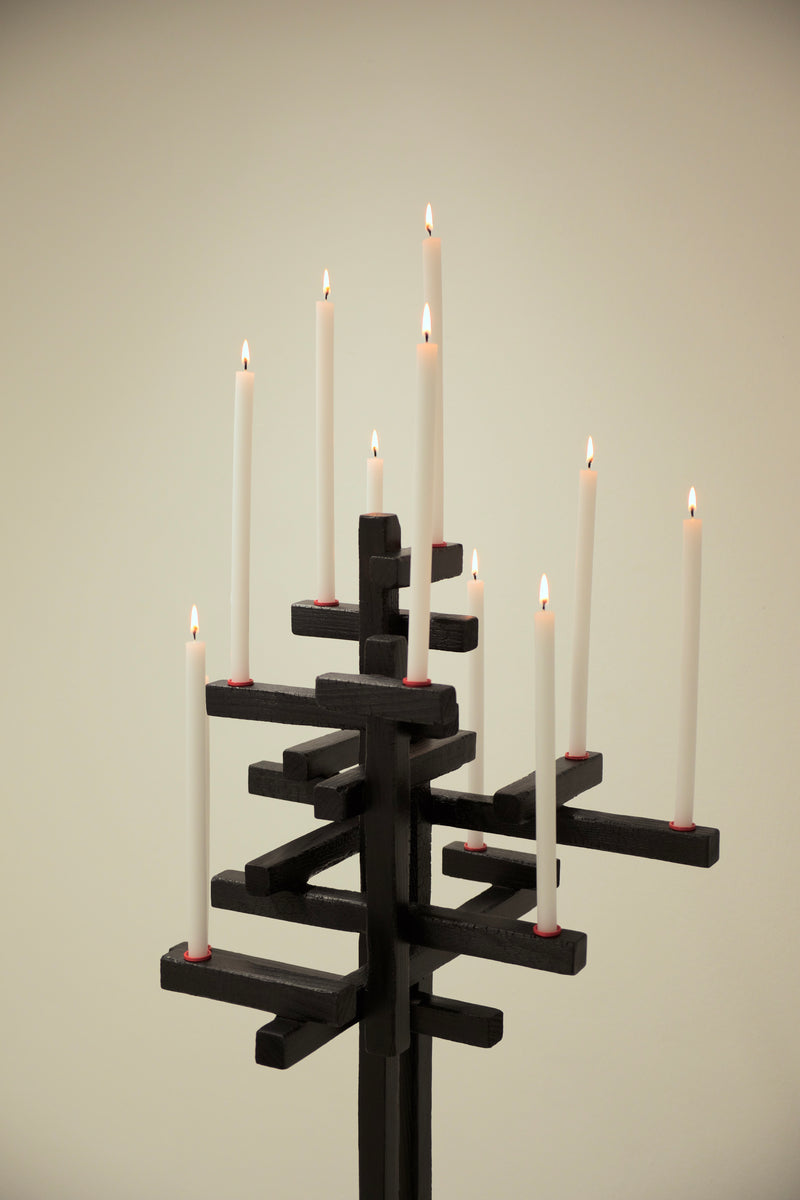 TETRIS CANDELABRUM by STUDIO VON SCHOENEBECK | The Oblist — handcrafted black wood design