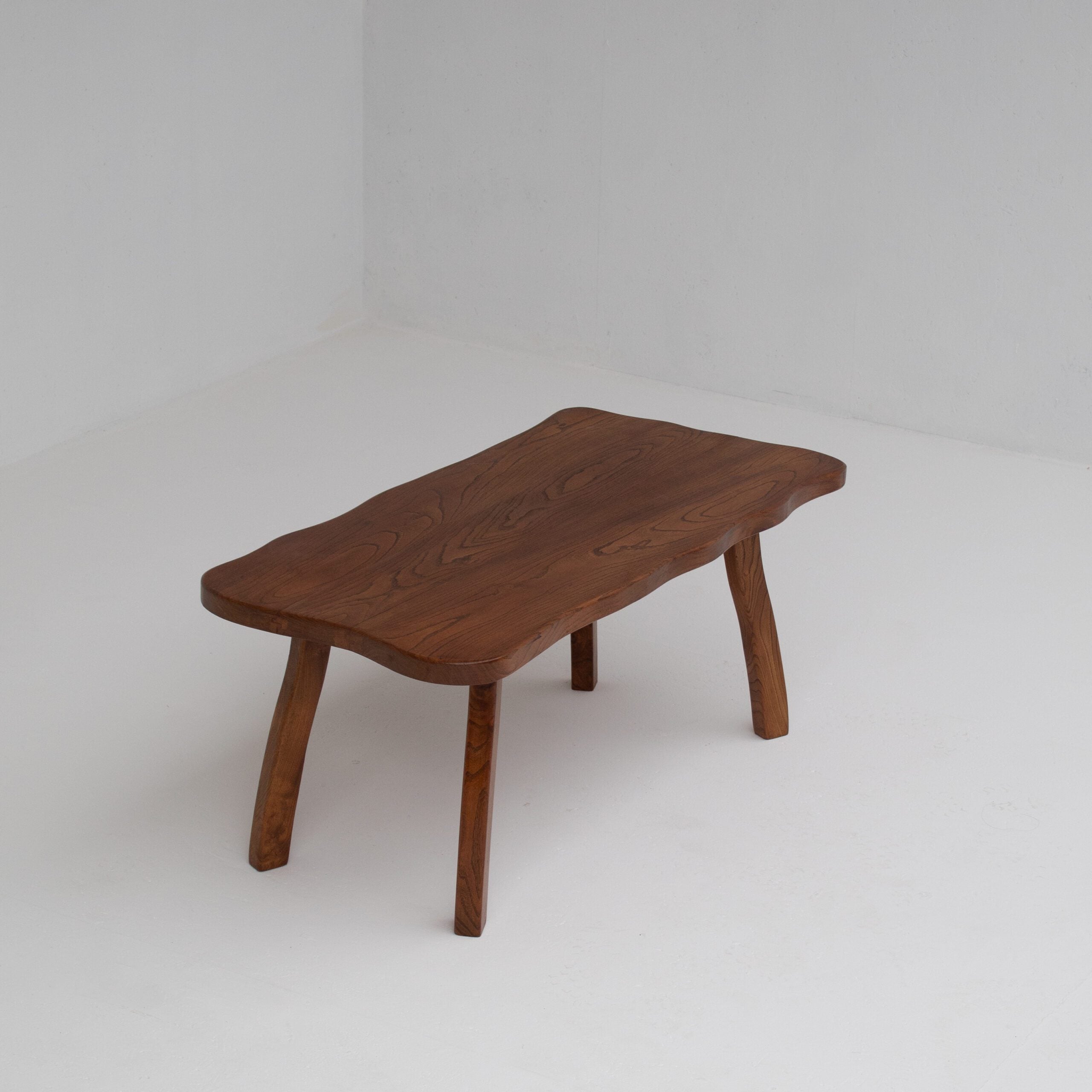 Handcrafted Sculptural Brutalist Solid Elm Side Table by Malata Antwerp | The Oblist