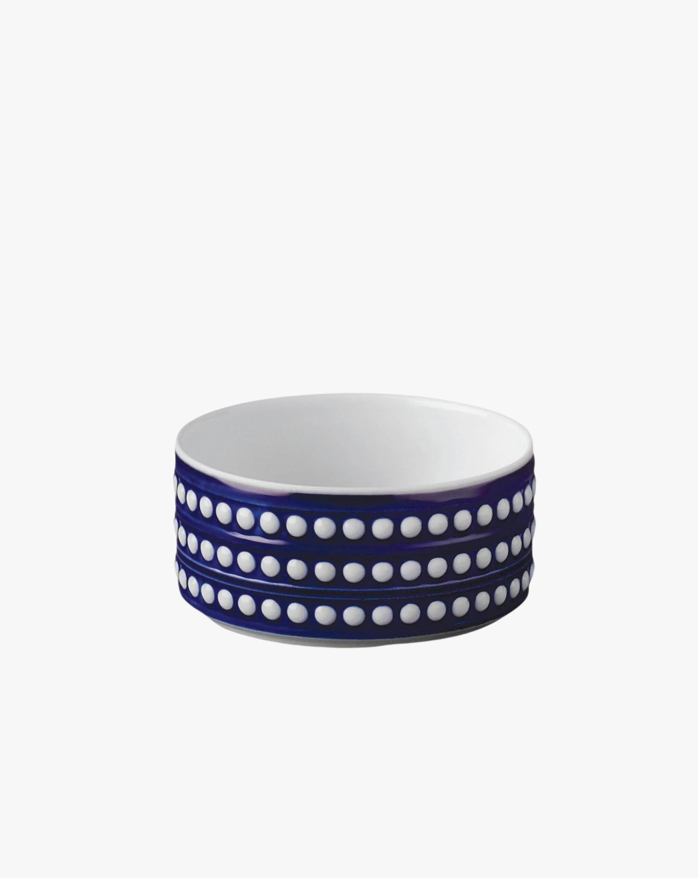 Perlée Deep Bowl — side view showing blue and white ceramic design