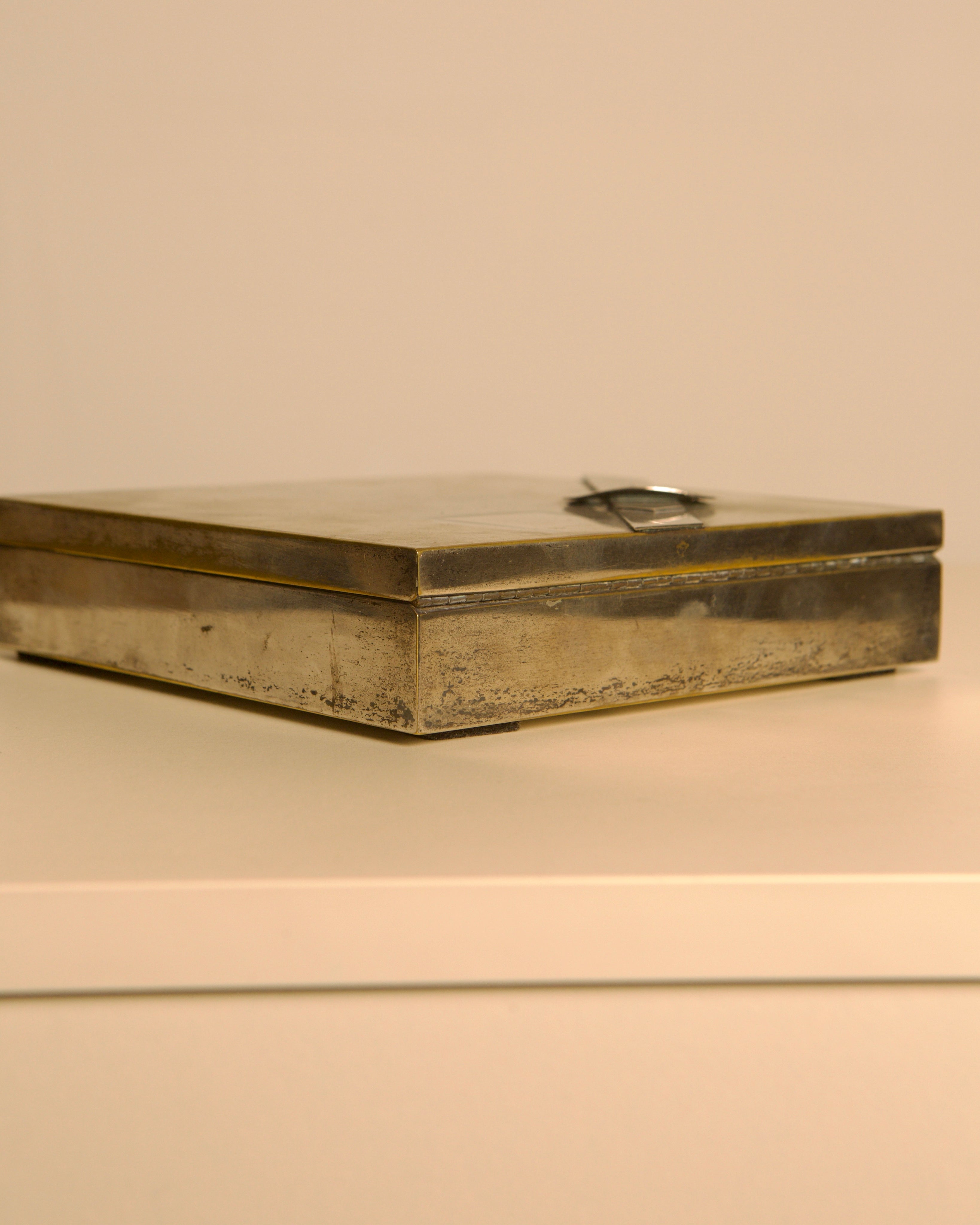 Italian patinated metal box in the style of Maria Pergay, 1950 — alternate view