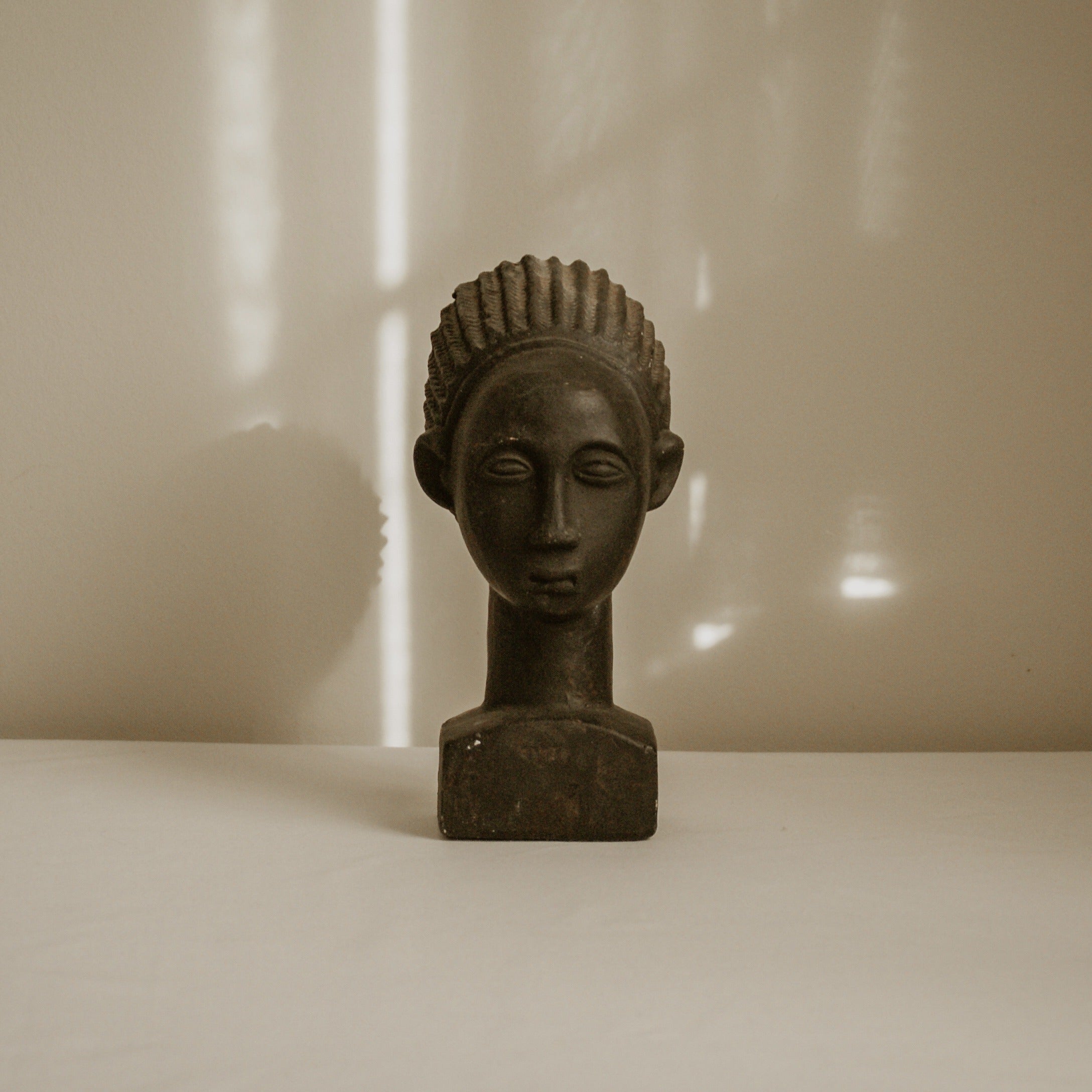 African Terracotta Bust — detail view