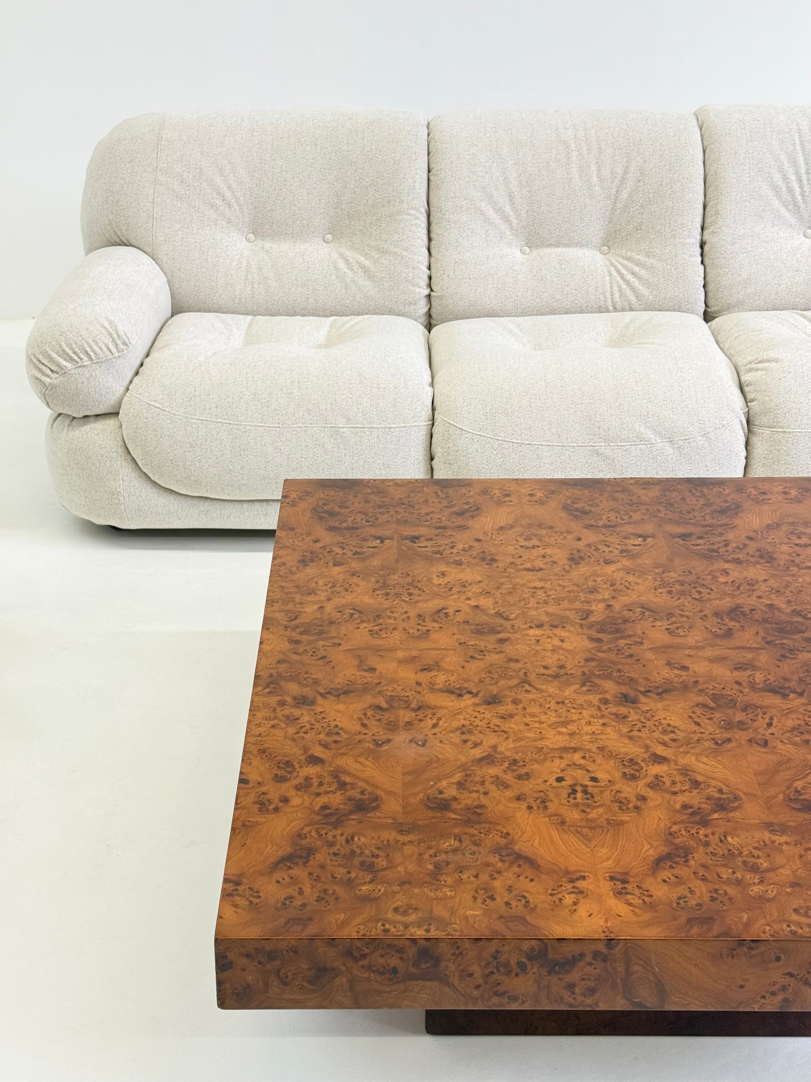 XL Square Coffee Table by Turri made of burl wood — view 11