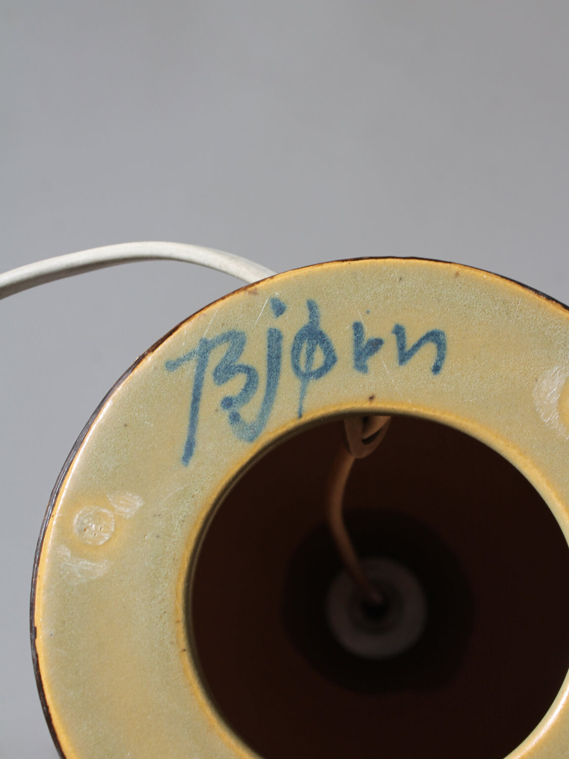 Textured Ceramic Table Lamp By Ole Bjørn Krüger, 1960s, Denmark — lifestyle setting