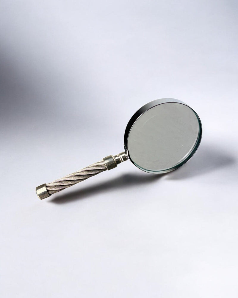 Rope Motif Magnifying Glass, France, 1970's by Malamar Studio | The Oblist — metal handle, vintage design