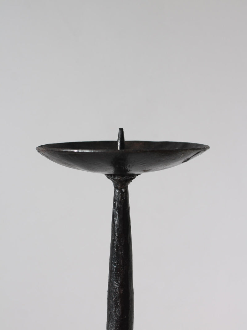 Cast Iron Black Floor Candle Holder — close-up of candle cup detail