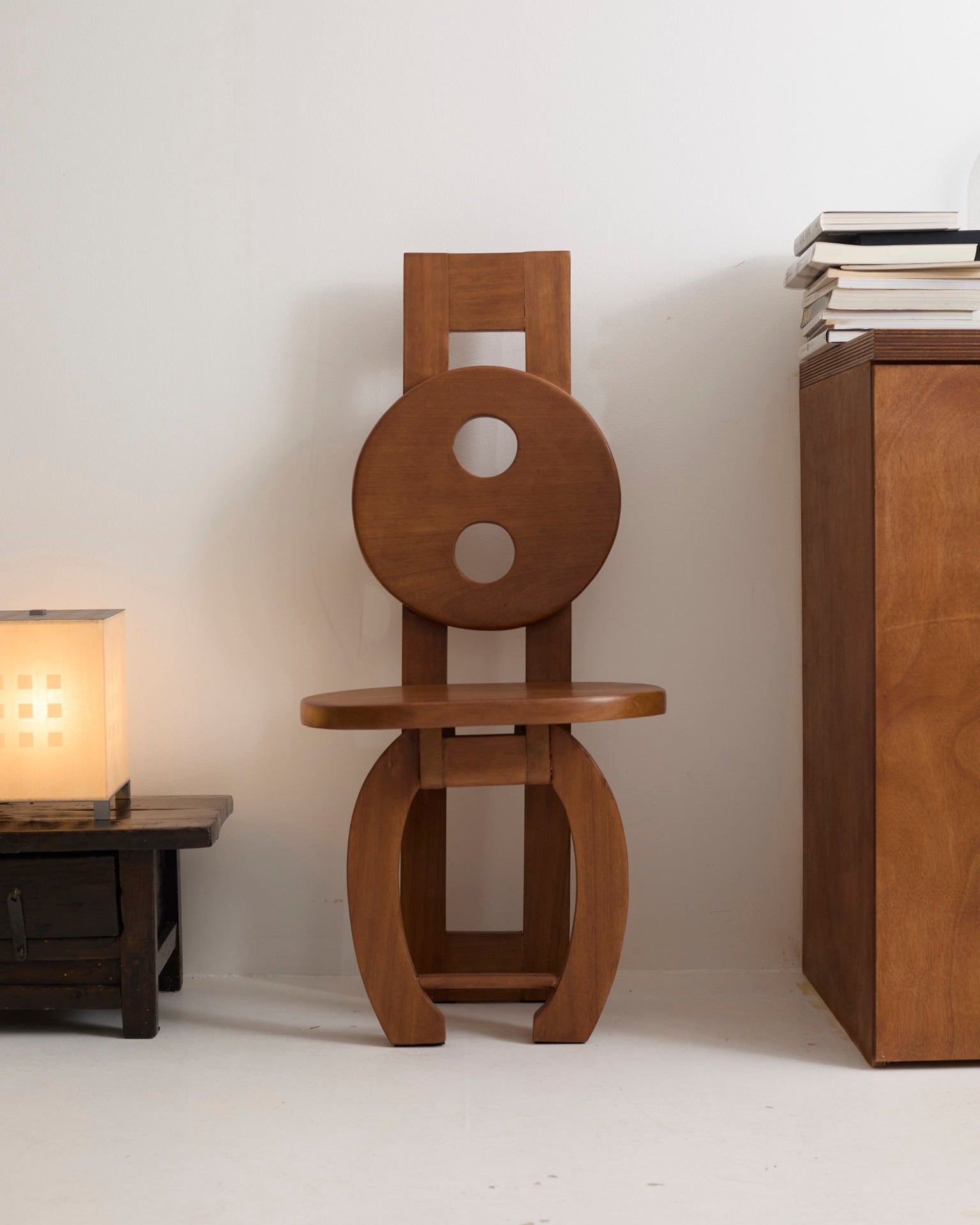 Heavy Sculptural Artisanal Chair in Solid Exotic Wood by DIG IN JAPAN | The Oblist