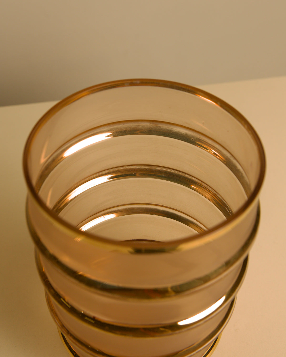 Italian opaque glass vase with patinated gilding, 1960s — lifestyle setting