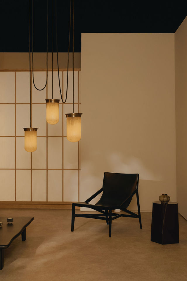 Alabaster Lanterns - YUKIMI Linear Triple Pendants — lifestyle setting