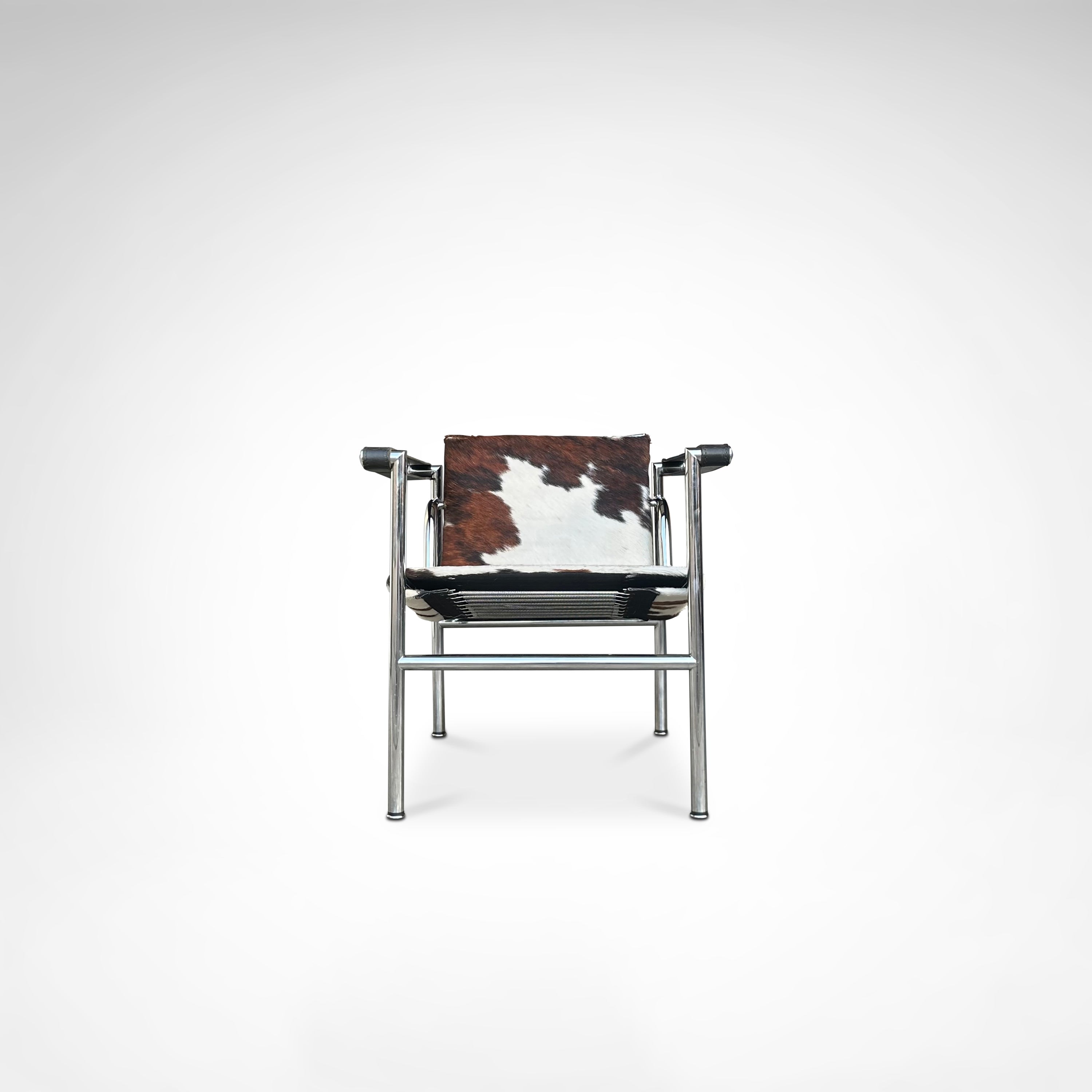 LC1 ponyskin armchair by Le Corbusier et al for Cassina 1980s — side angle