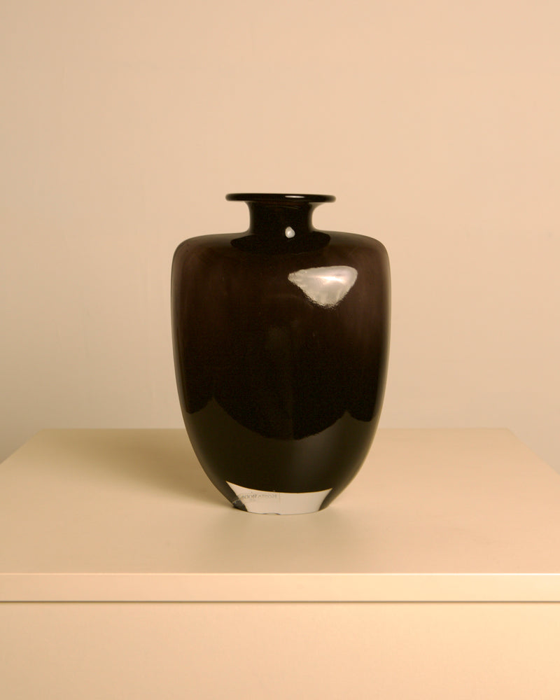 Dark Glass Vase by Kjell Engman for Kosta Boda, 1980s by Treaptyque | The Oblist