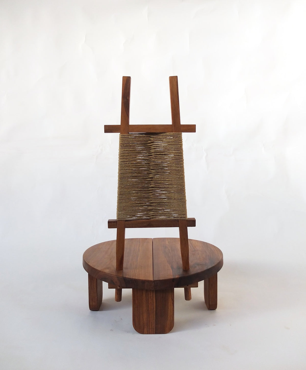 'Wilson' Wallnut-rope Chair — side angle