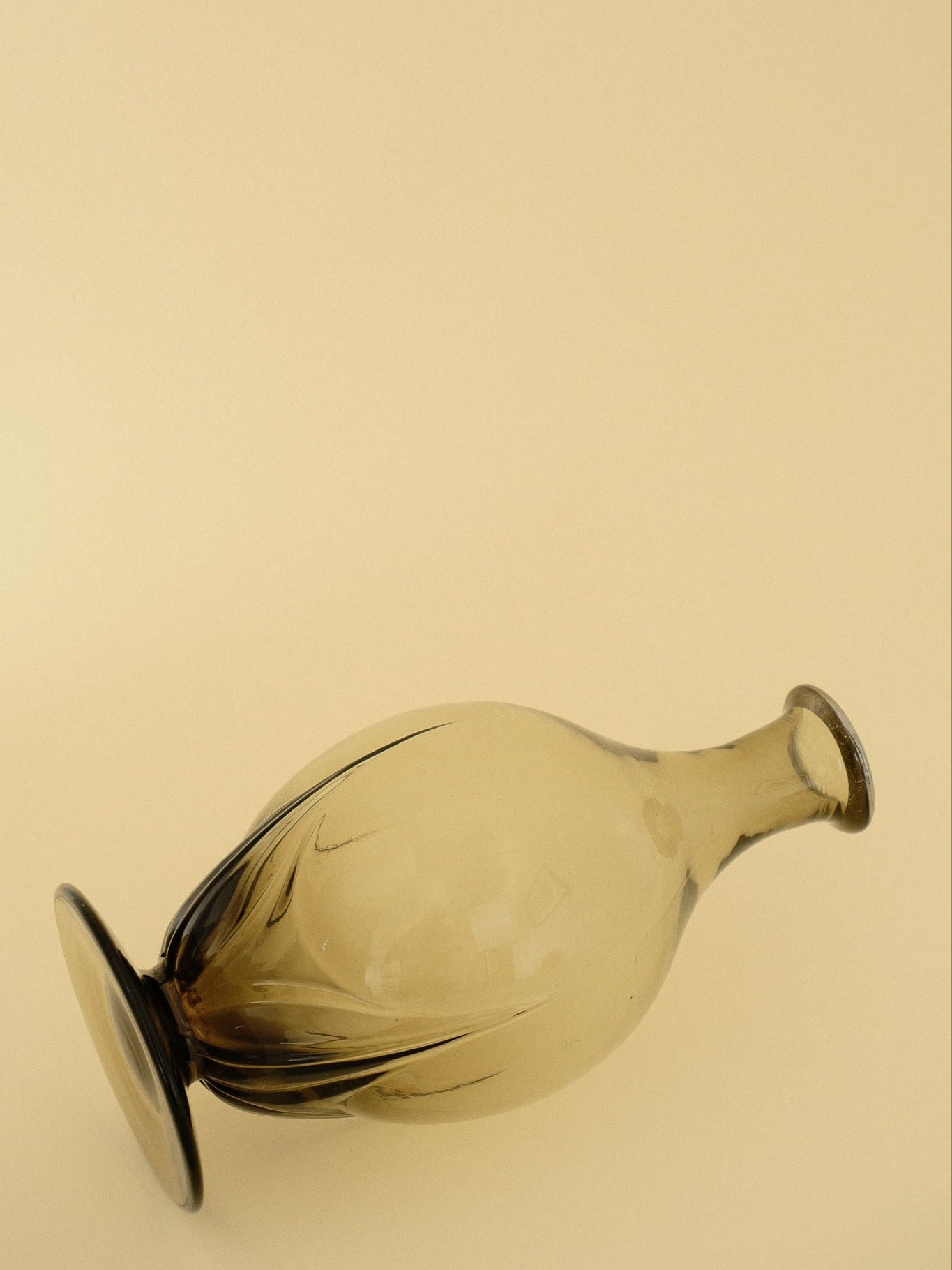 Art Deco Smoked Glass Decanter — close-up