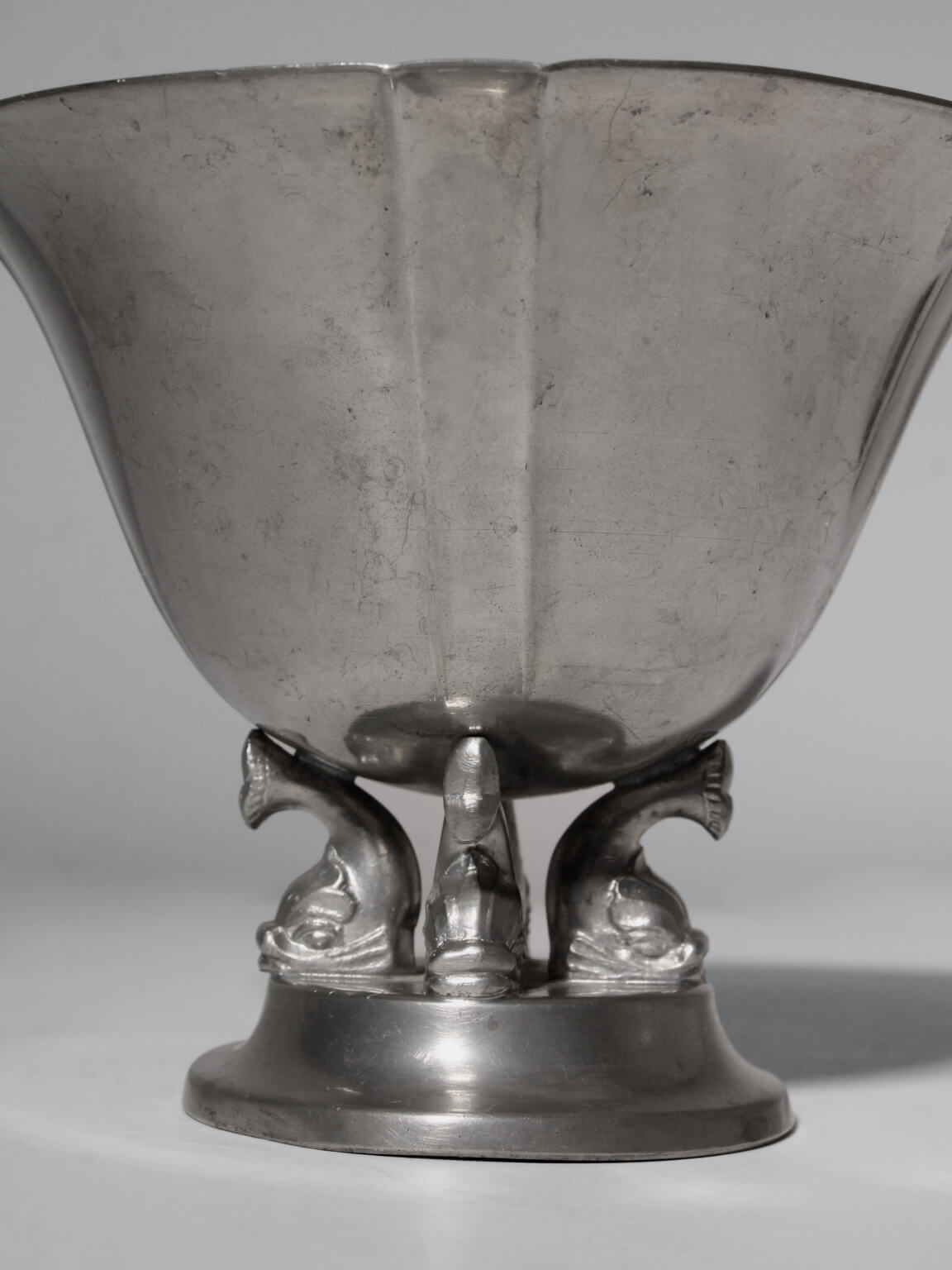 Art Deco Pewter Dolphins Bowl, GAB, Sweden, 1935 — lifestyle setting