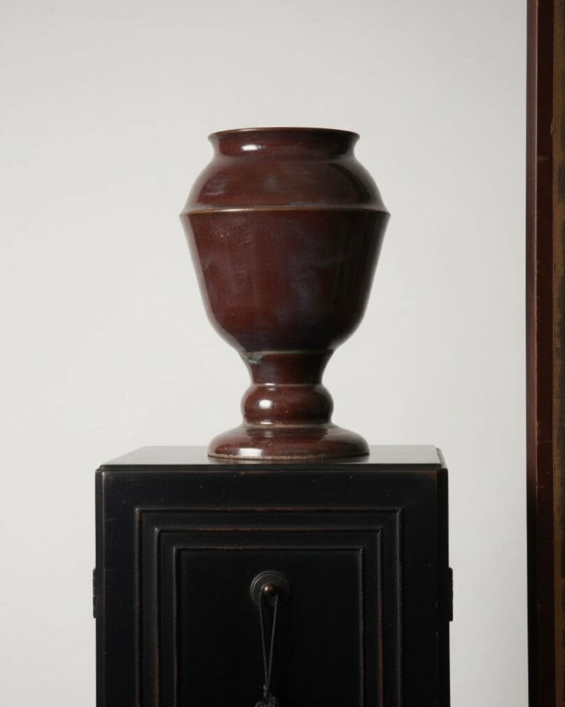 Grenat Foncé Vase in Ceramic