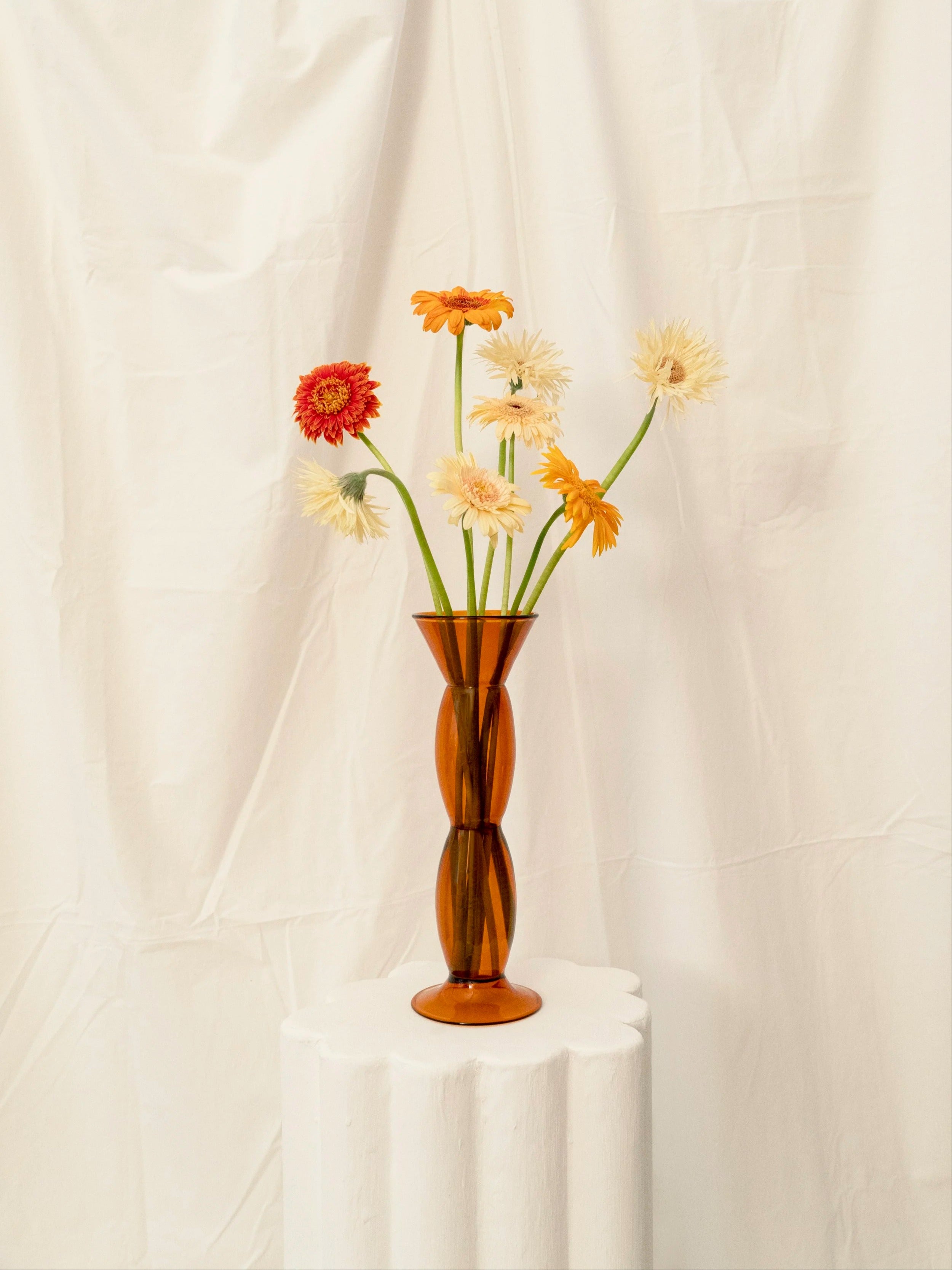 La Maja Hand-blown Amber Vase by Agustina Bottoni | The Oblist
