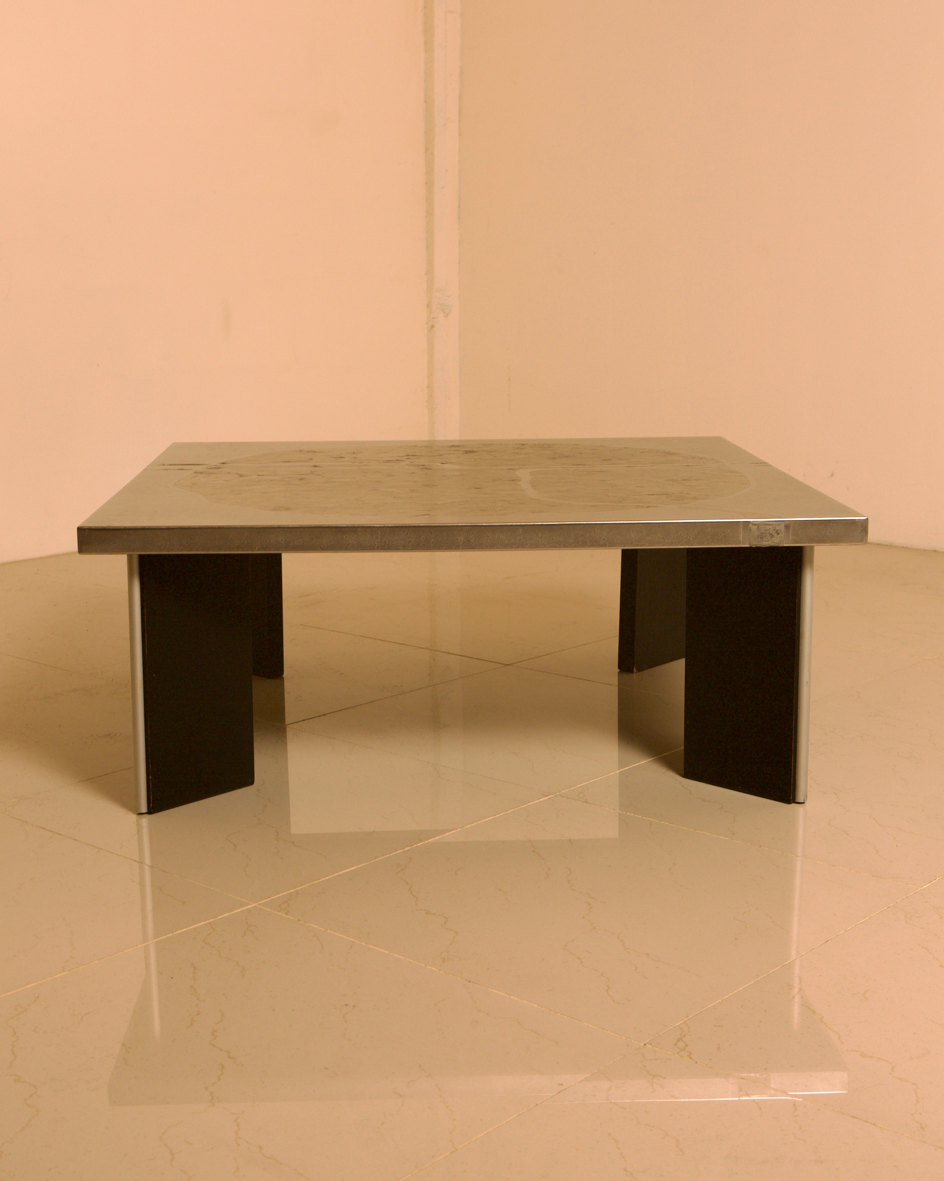 Sculptural coffee table in wood and steel by Heinz Lilienthal, 1960s — additional view