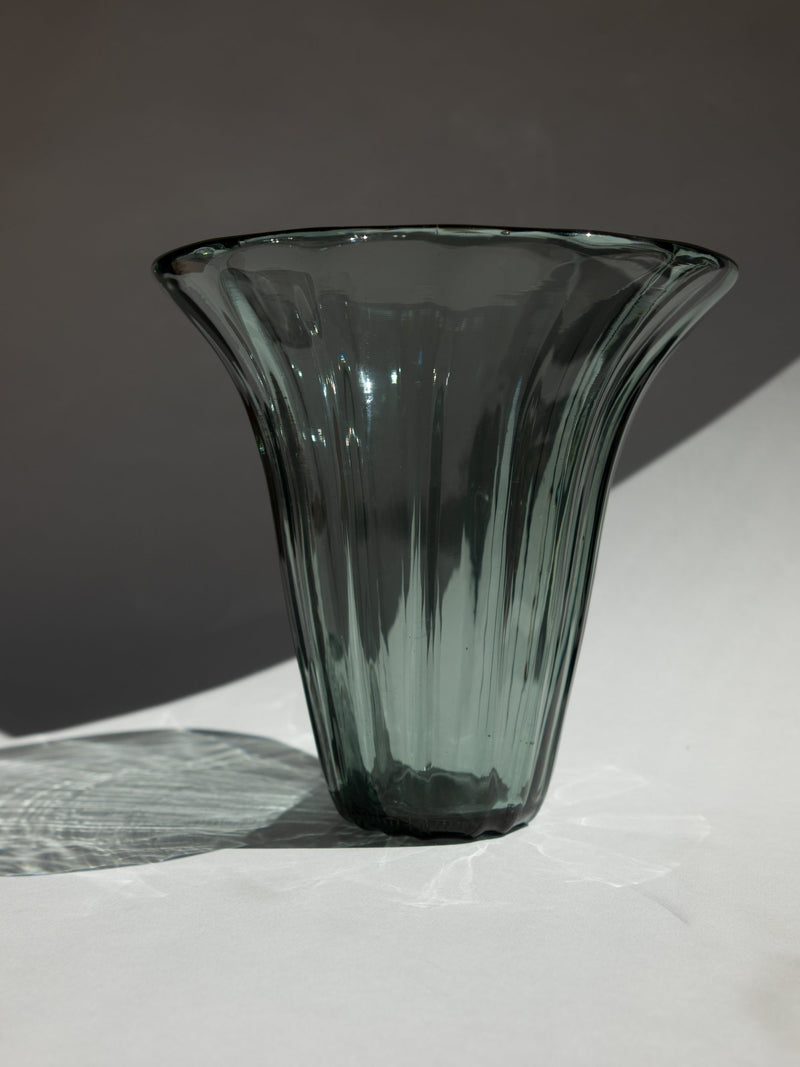Daum “Corolle” Smoky Blue Art Glass Vase, c. 1950s–1960s by Trove Paris | The Oblist