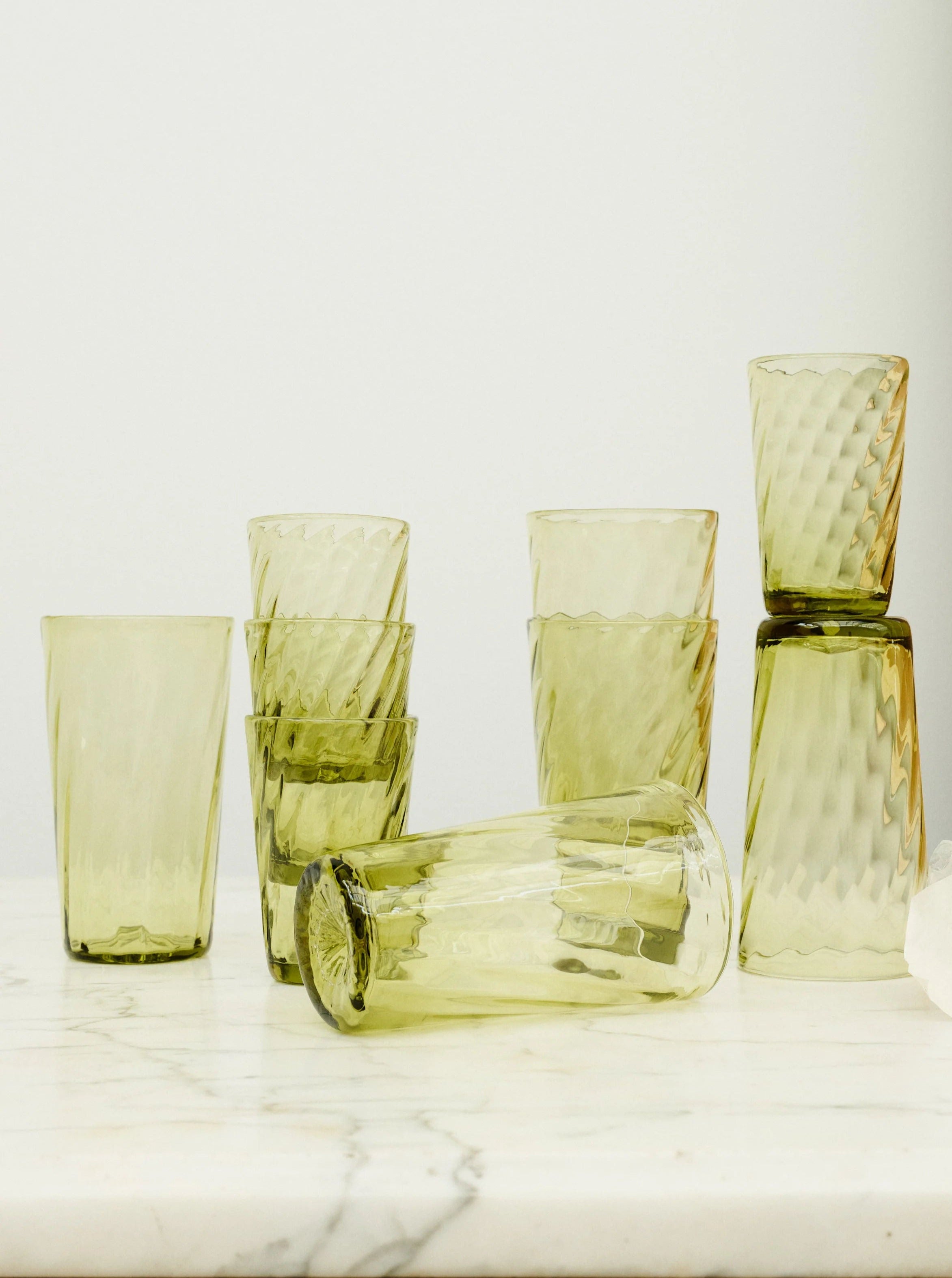 Karl Glass Large - Set of Four by Akua Objects | The Oblist — green glass, handcrafted