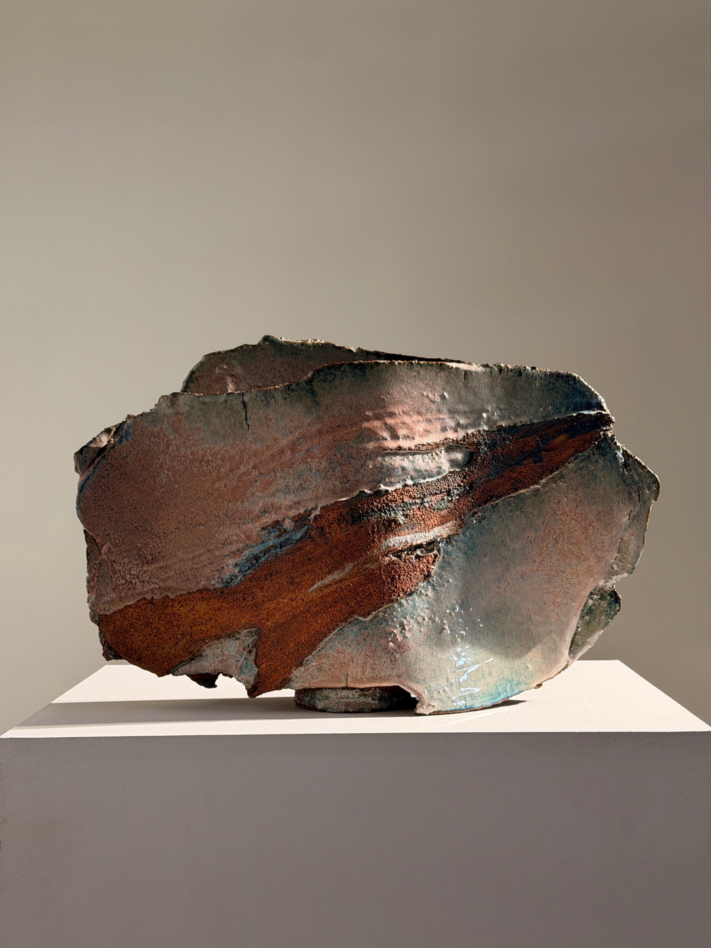 Monumental "Cloud" stoneware vase, France, 1970 — side angle