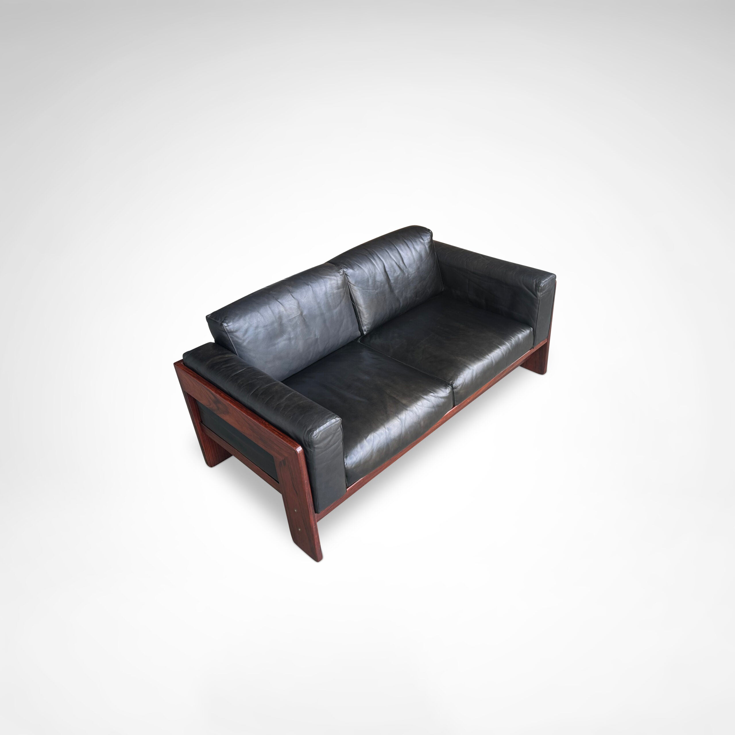 Bastiano 2-Seater Rosewood and Leather Sofa by Afra & Tobia Scarpa for Knoll International, 1980s — additional view