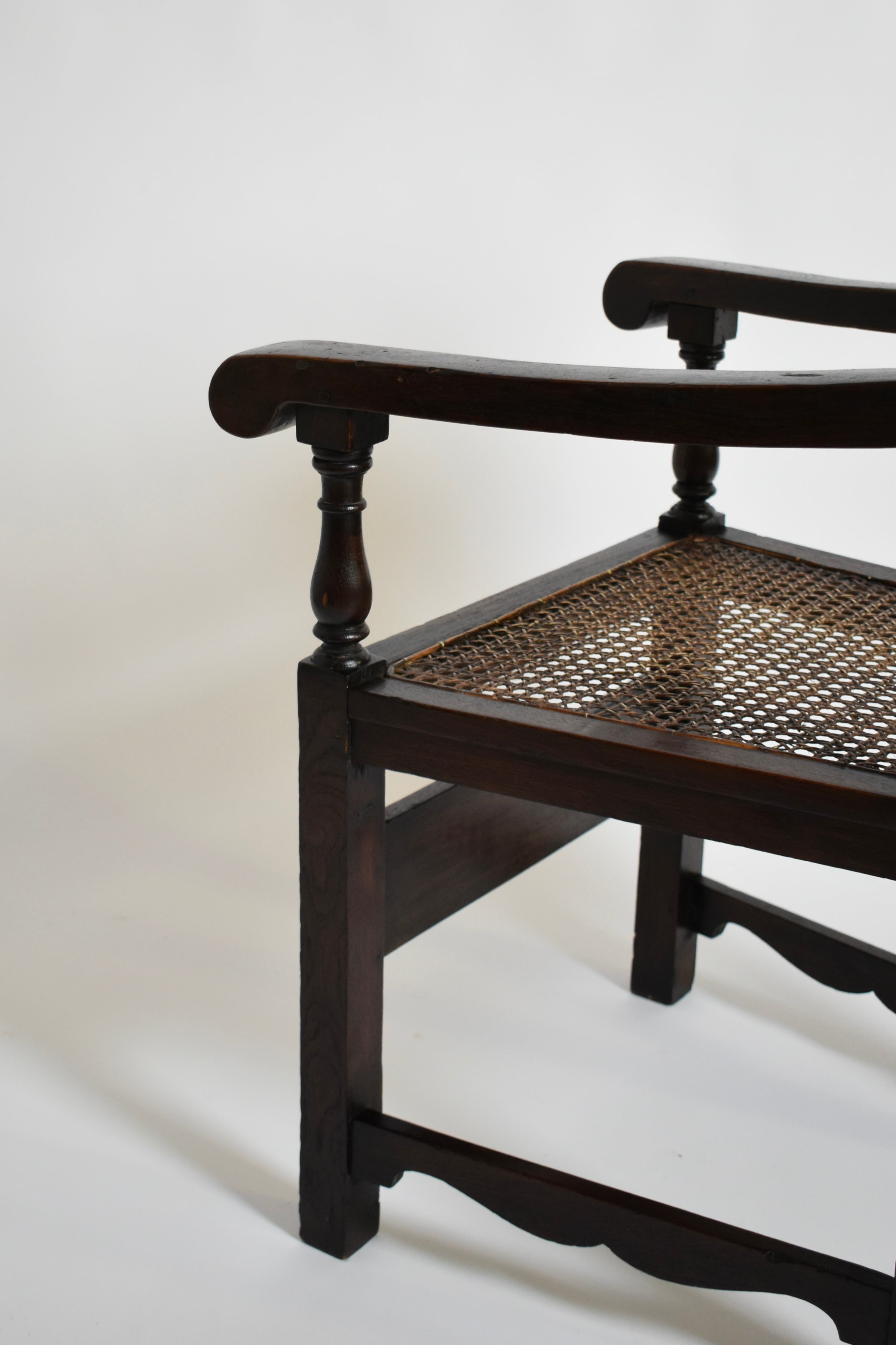 Pair of Turned Wood and Cane Armchairs, 1910s