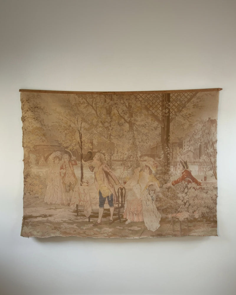 19th Century French Pastoral Tapestry by Maud Vaughan | The Oblist — vintage textile, muted colors