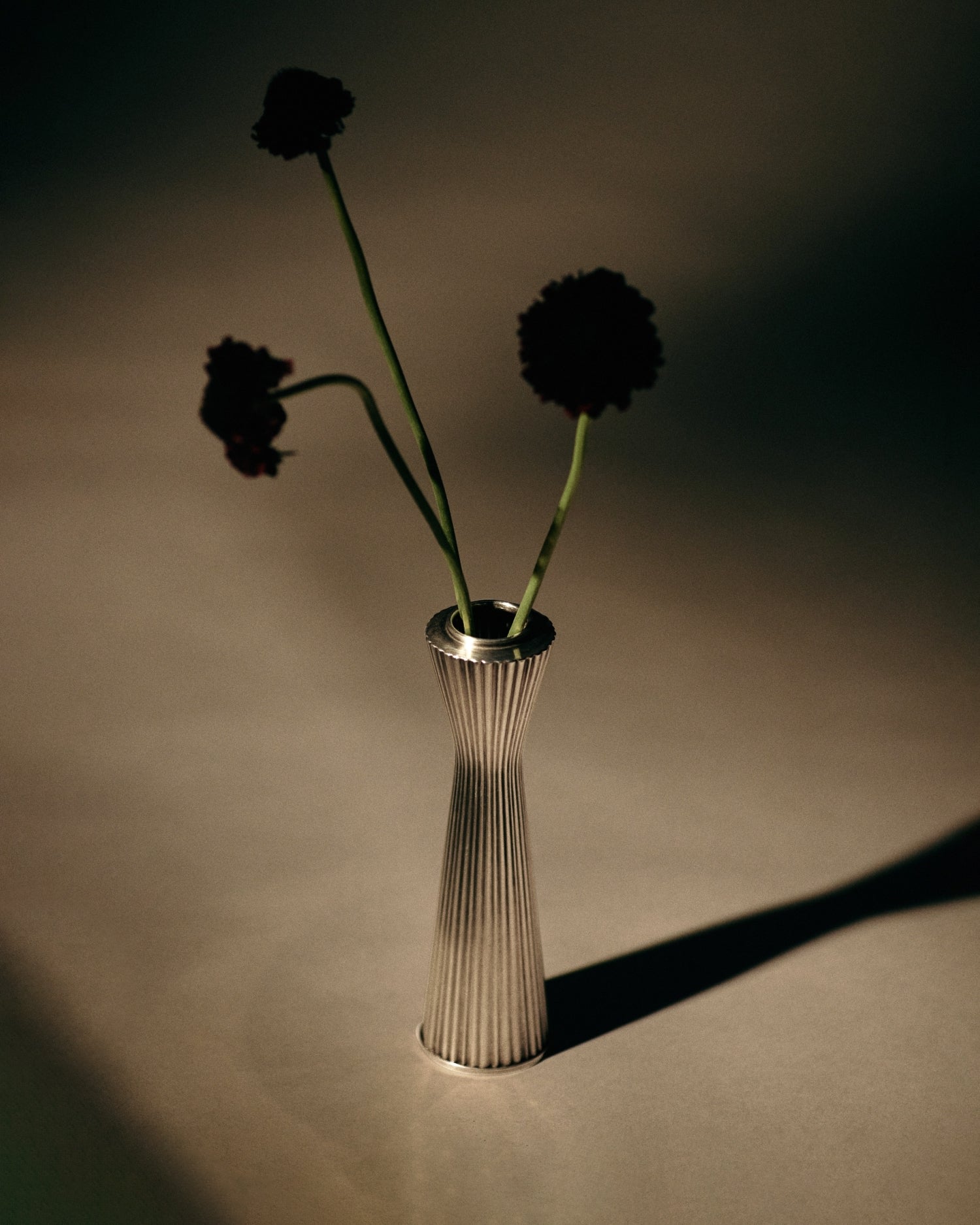Sterling silver vase — detail view