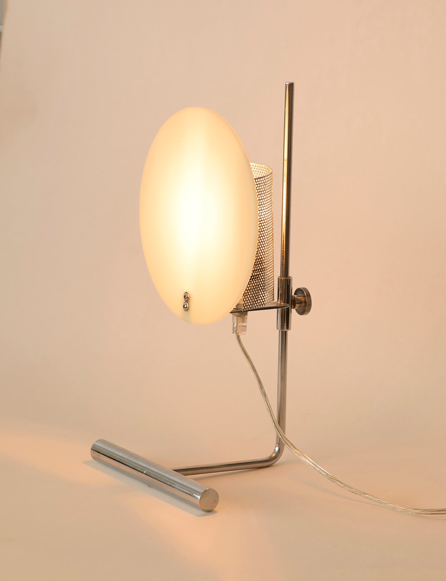 Vintage Habitat Table Lamp with Rotating Disc Shade on Chrome Stem, c. 1990 — additional view