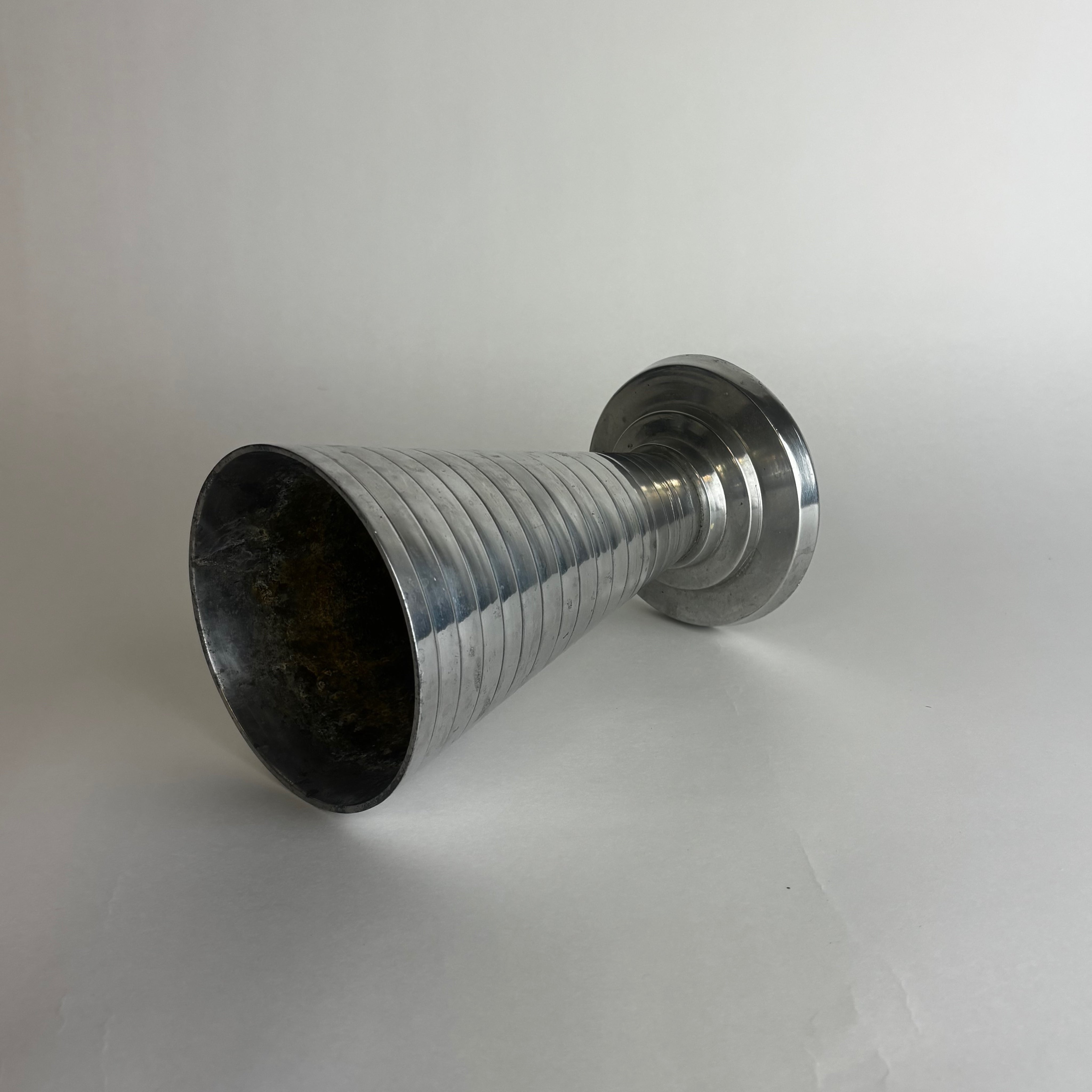 Art Deco Aluminum Vase  — detail view